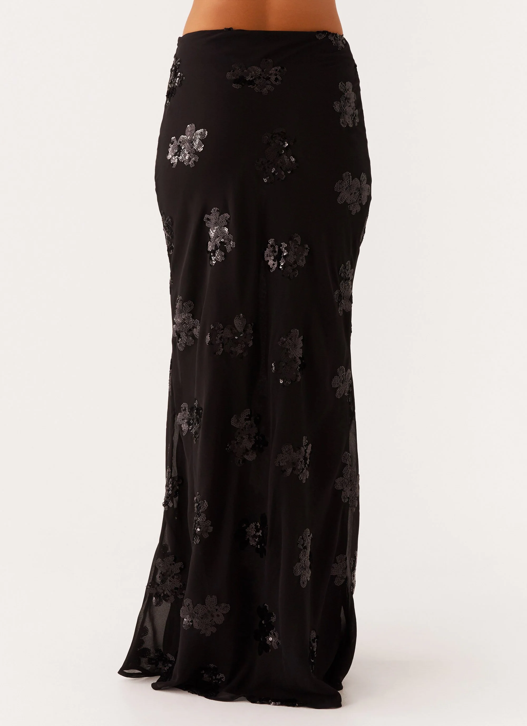 Only Girl Sequin Maxi Skirt - Black - Image 4