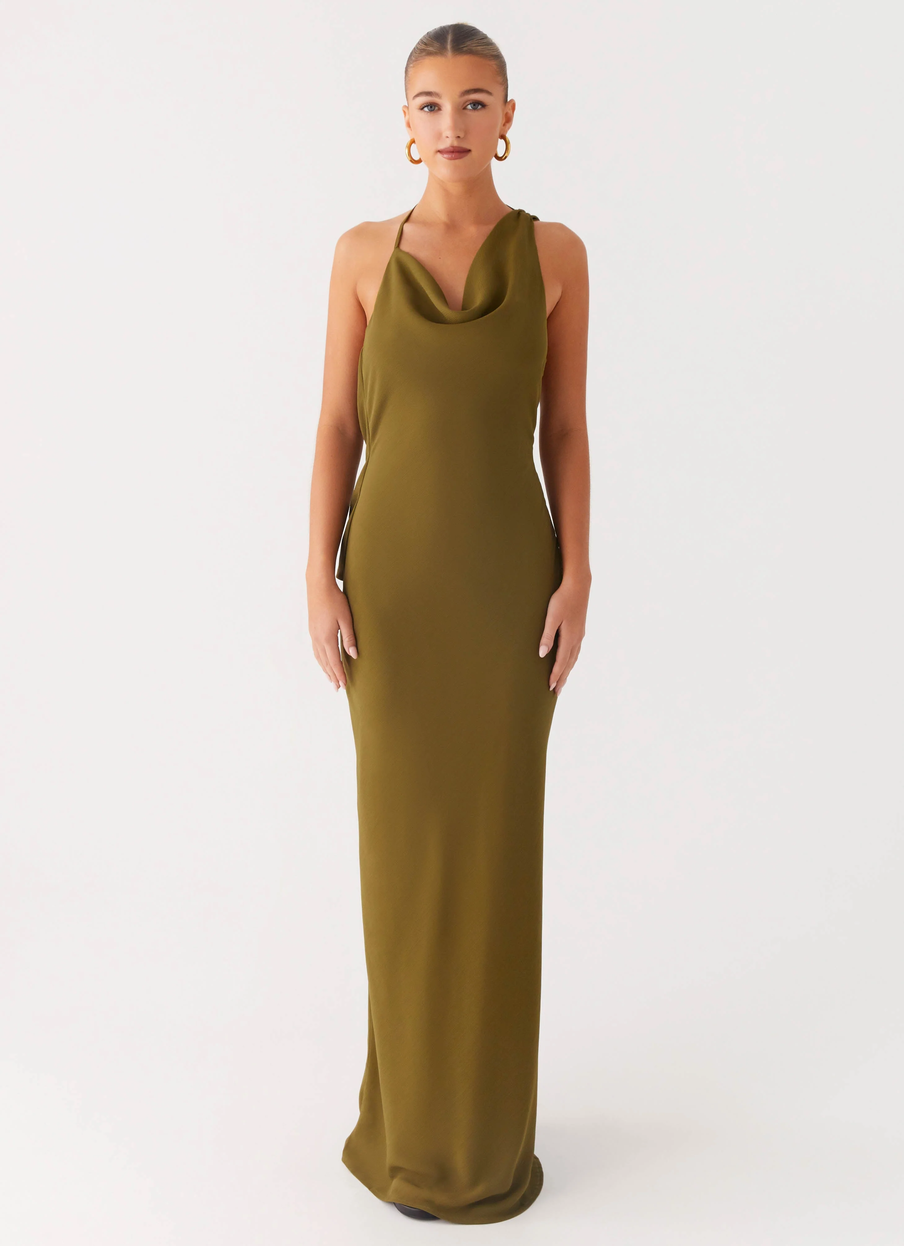 Opal Glow Maxi Dress - Khaki - Image 6