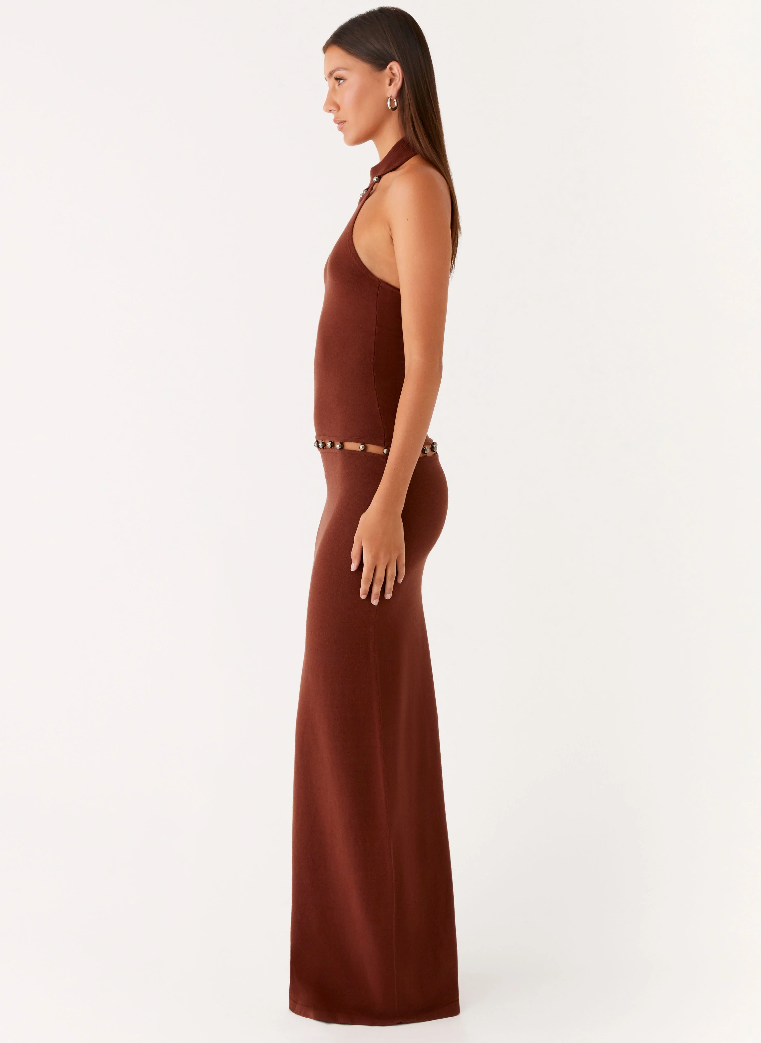 Opaline Knit Maxi Dress - Chocolate - Image 6