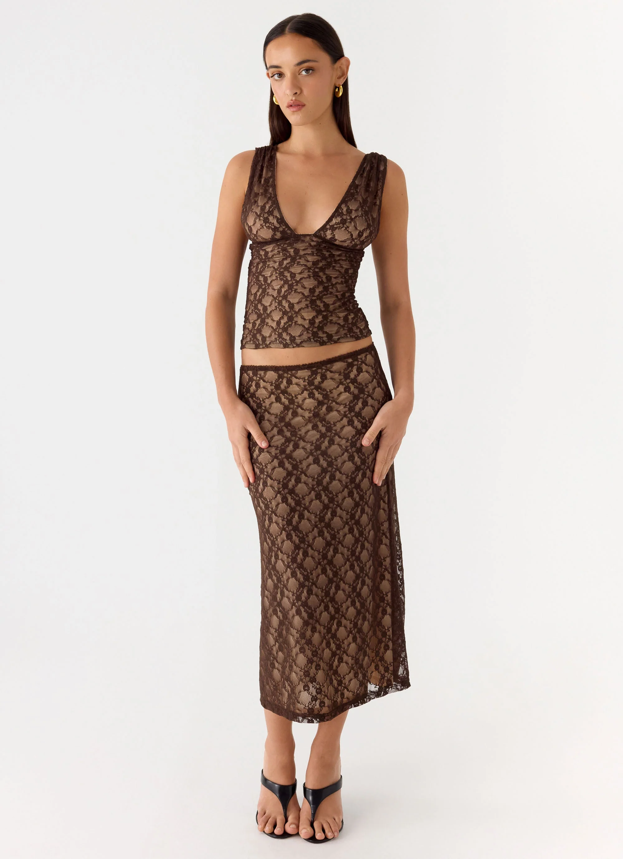 Options Lace Top - Chocolate - Image 7