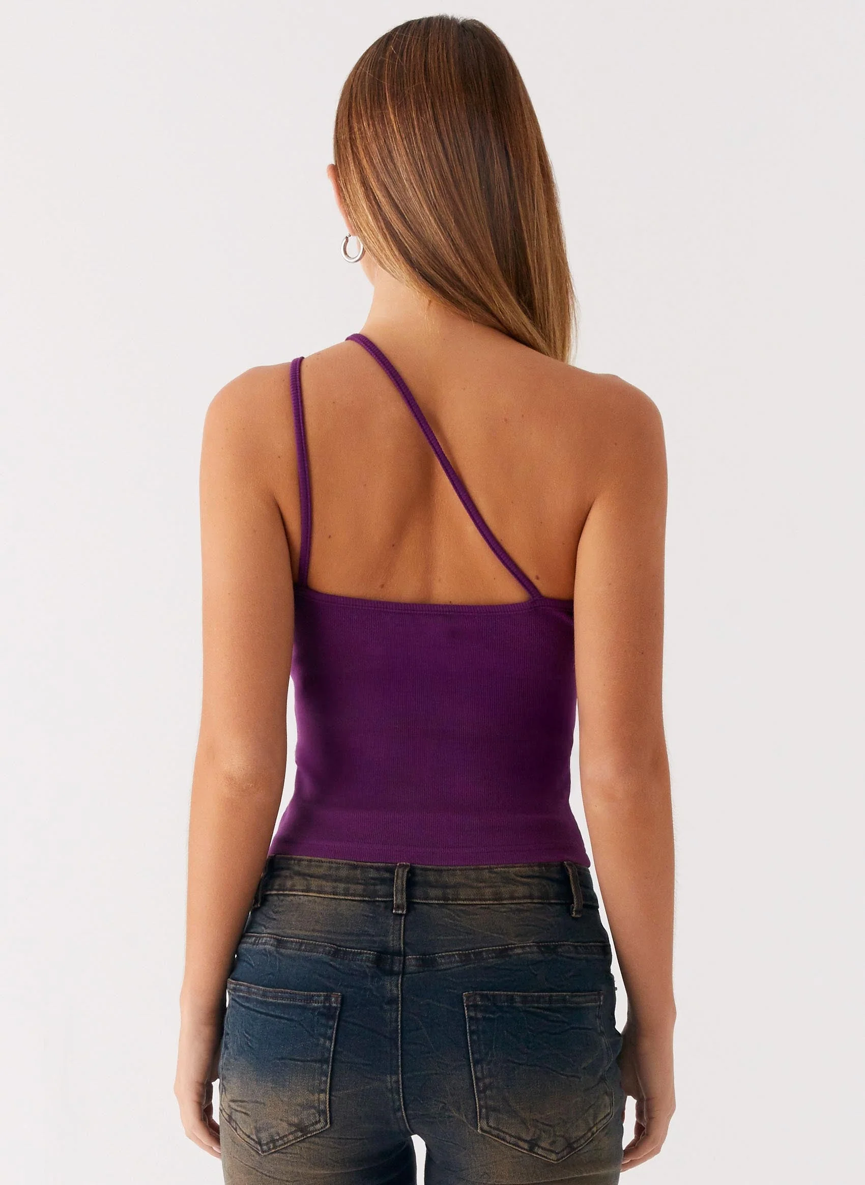 Optix Button Front Top - Plum - Image 4