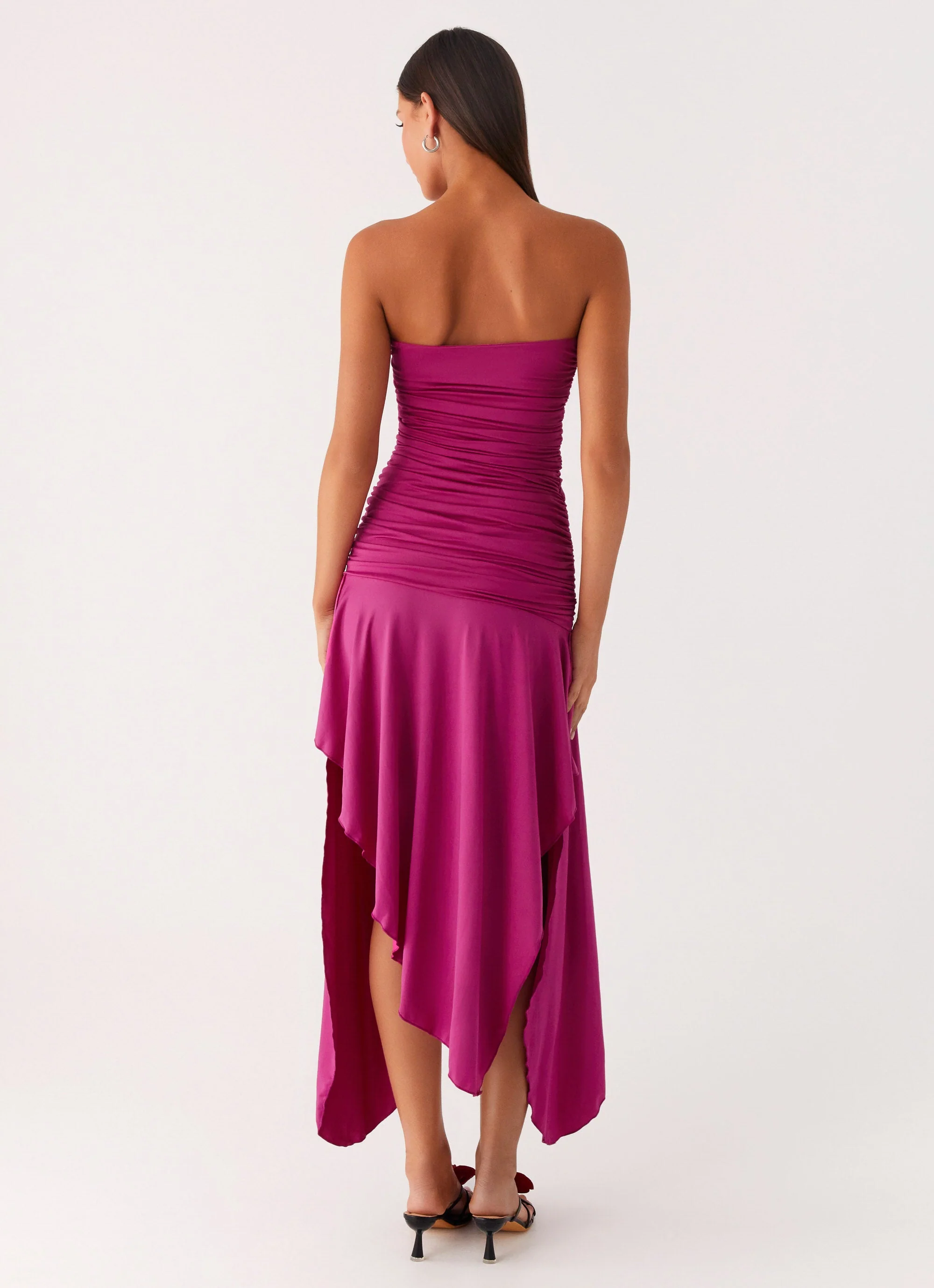 Ora Strapless Maxi Dress - Fuchsia - Image 4