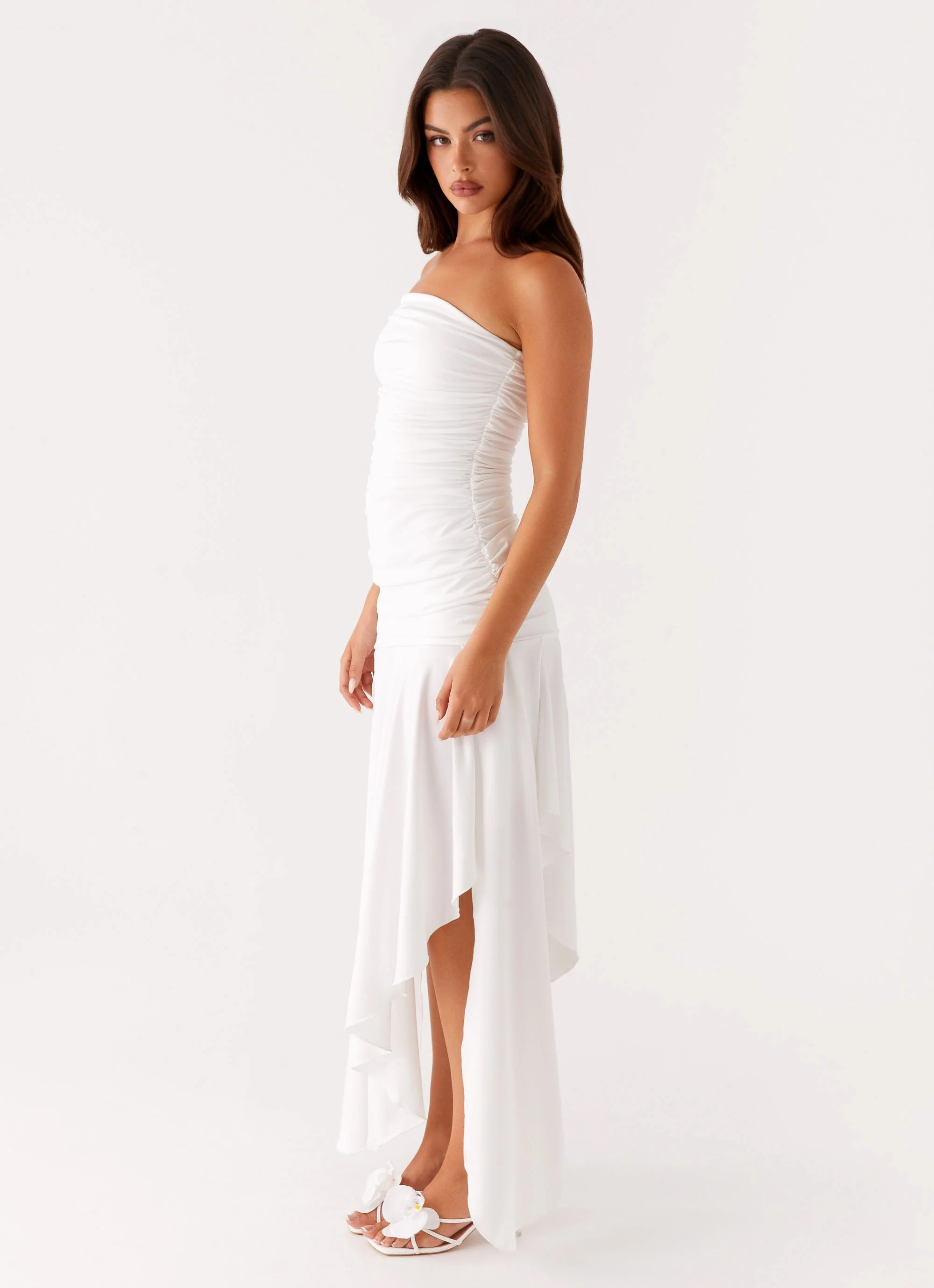 Ora Strapless Maxi Dress - White - Image 3