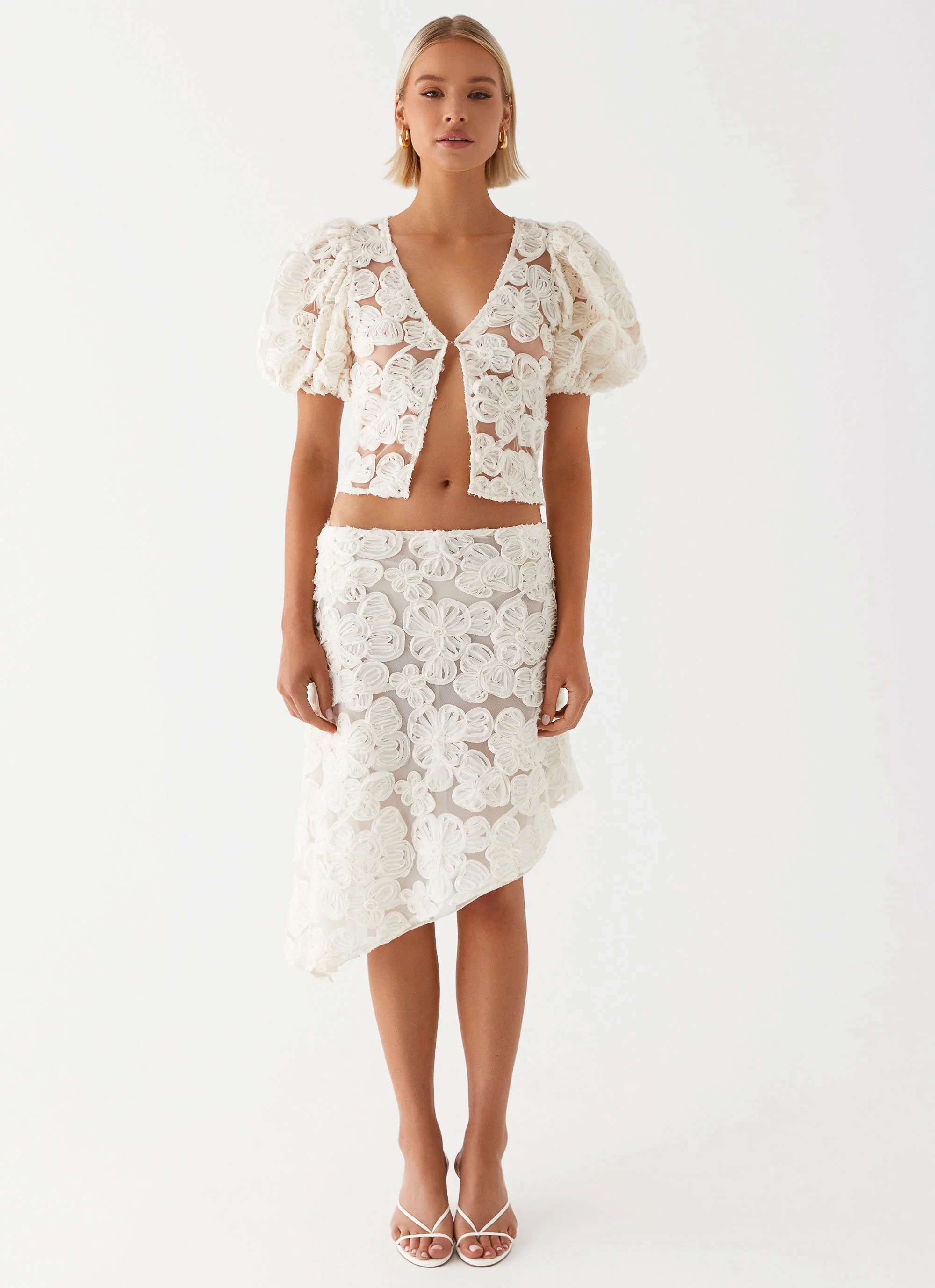 Orchid Breeze Midi Skirt - Ivory - Image 2