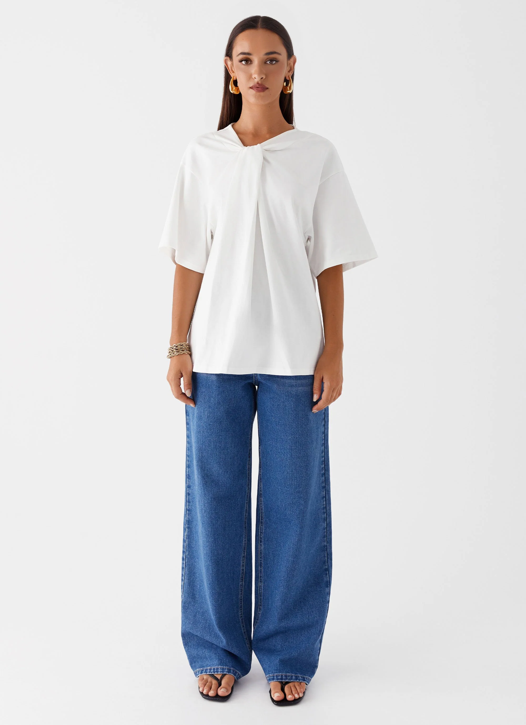 Orena Twist T-Shirt - White - Image 2