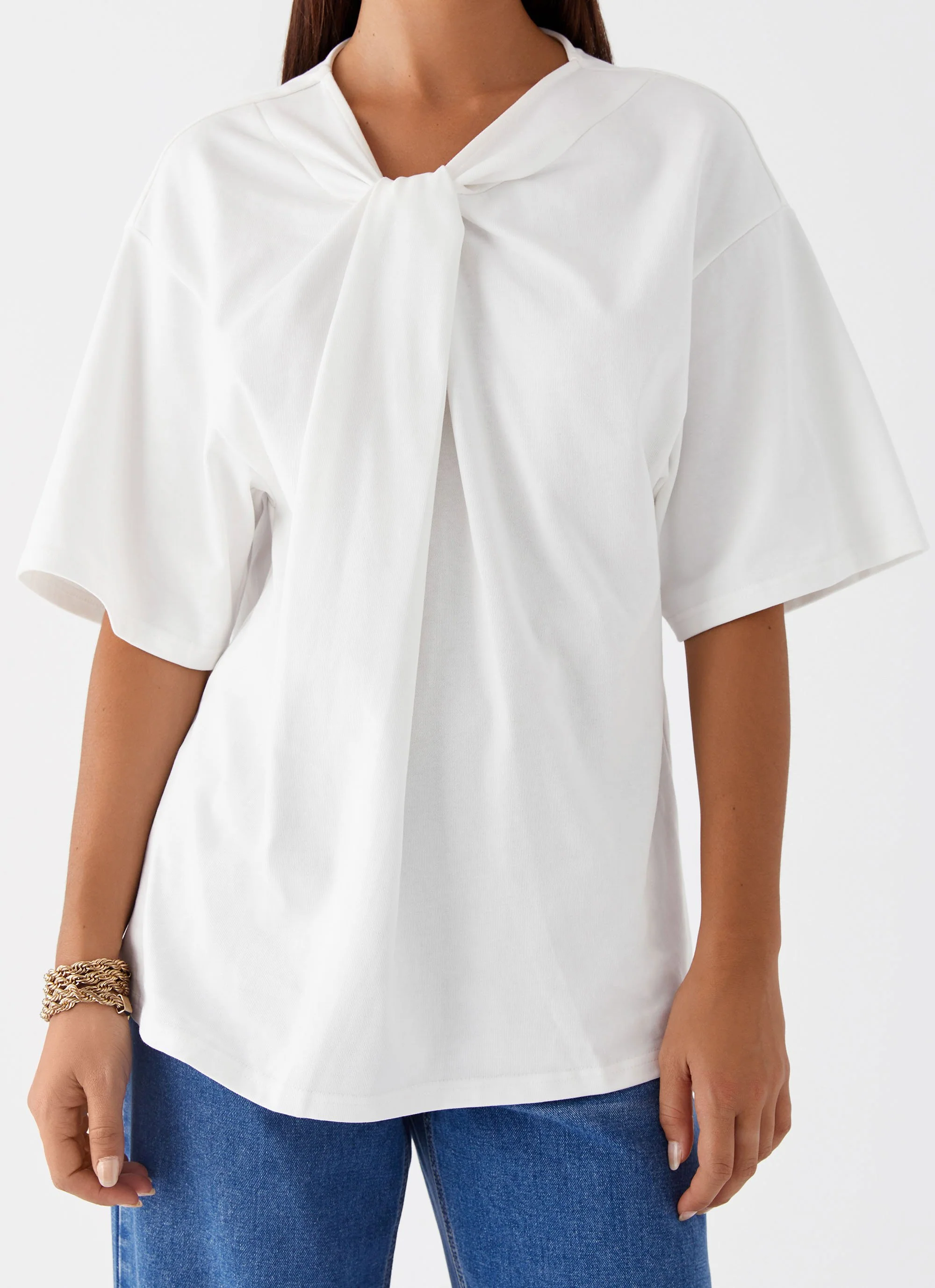 Orena Twist T-Shirt - White - Image 6