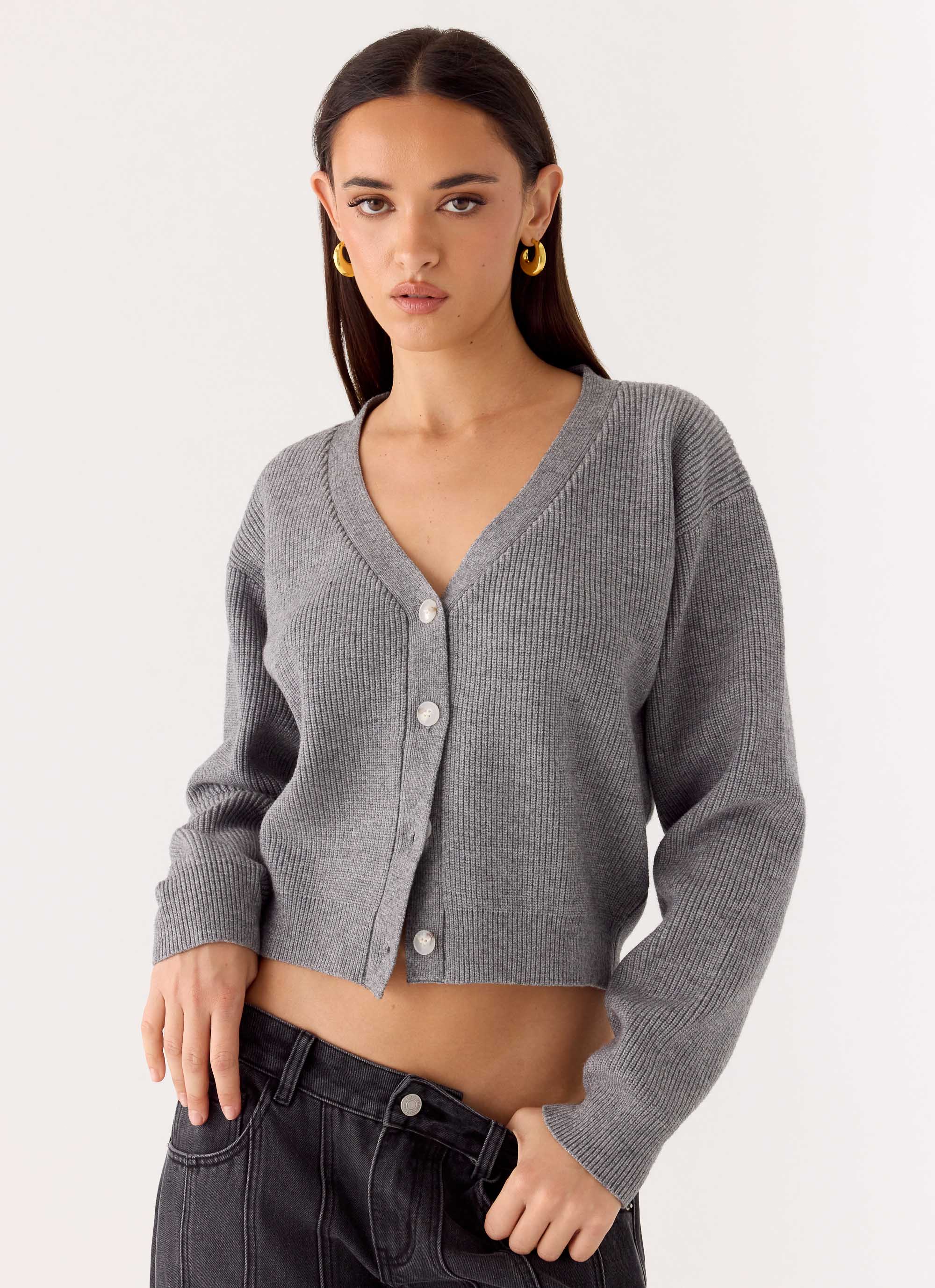 Orla Knit Sweater - Grey - Image 5