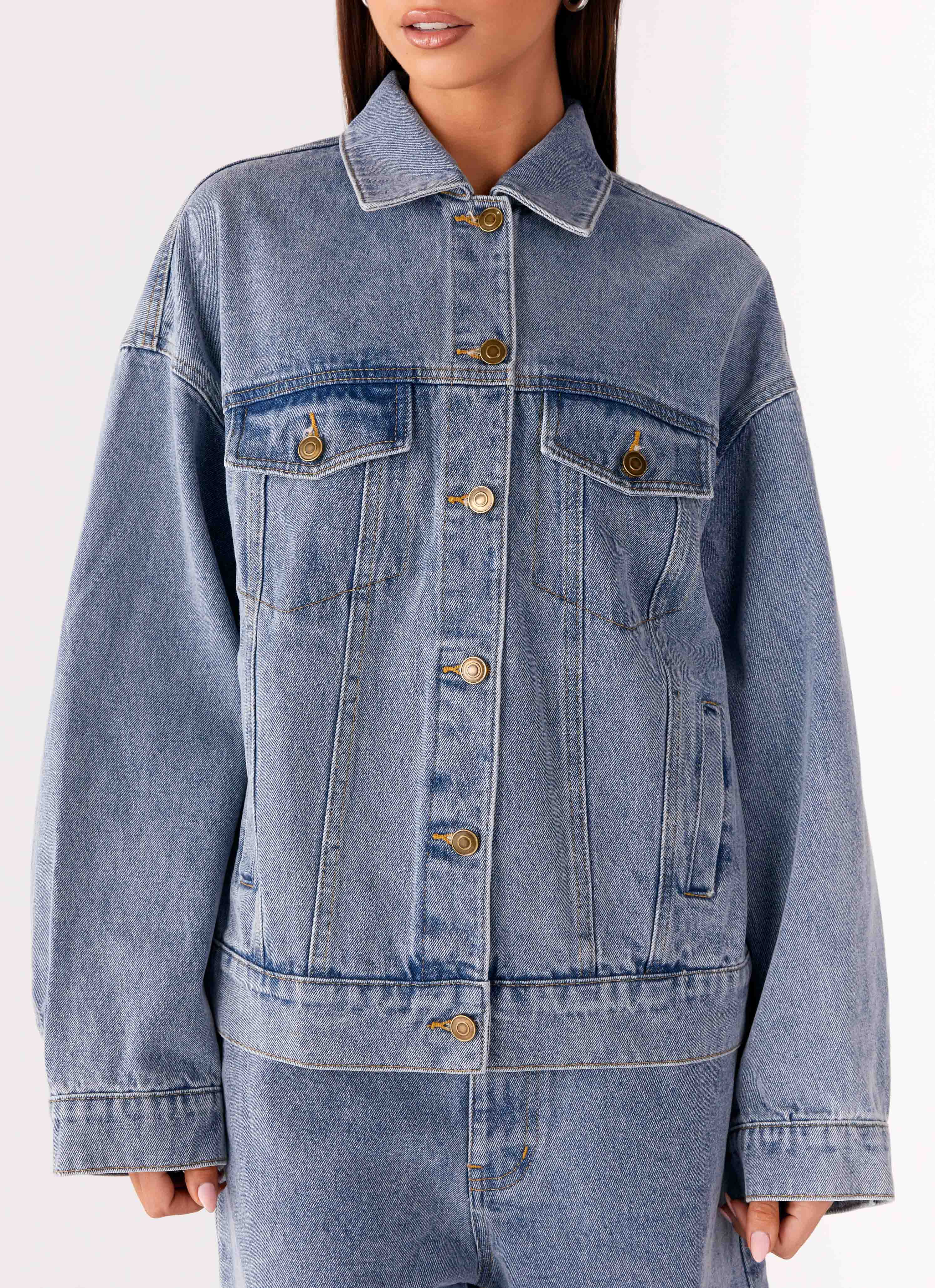 Orleans Oversized Denim Jacket - Blue - Image 2