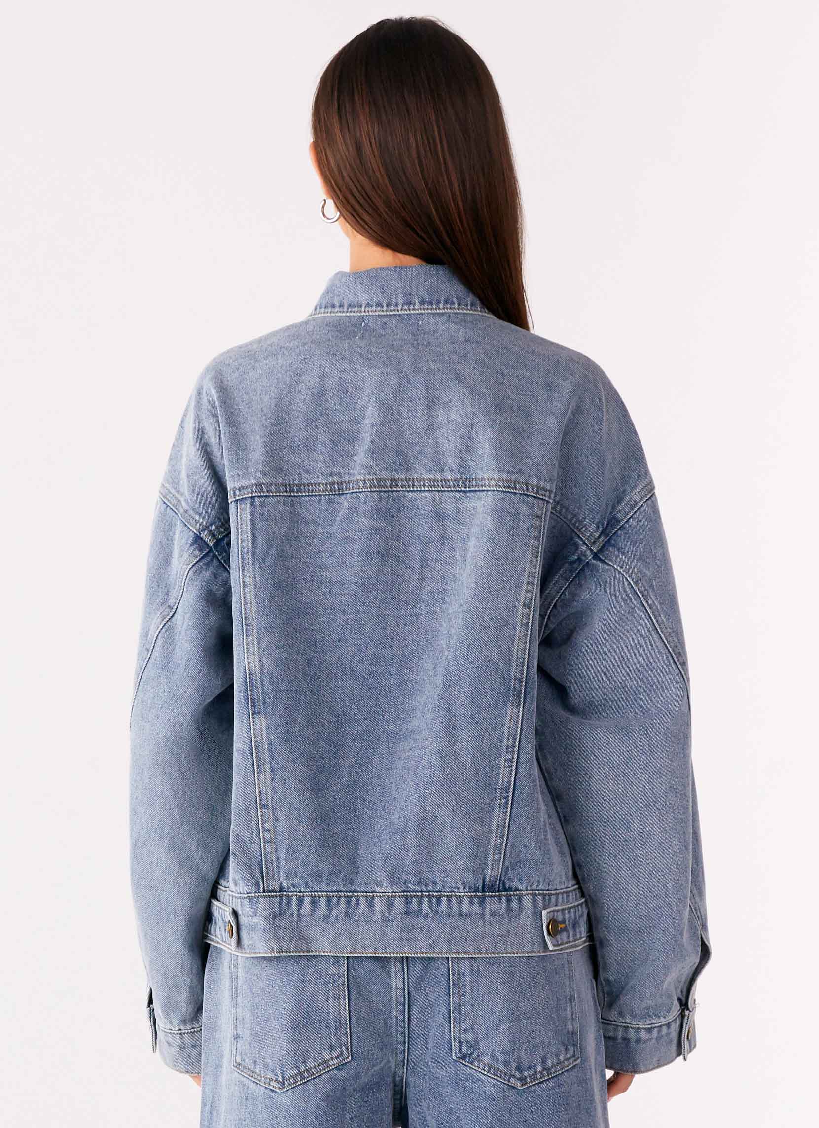 Orleans Oversized Denim Jacket - Blue - Image 4