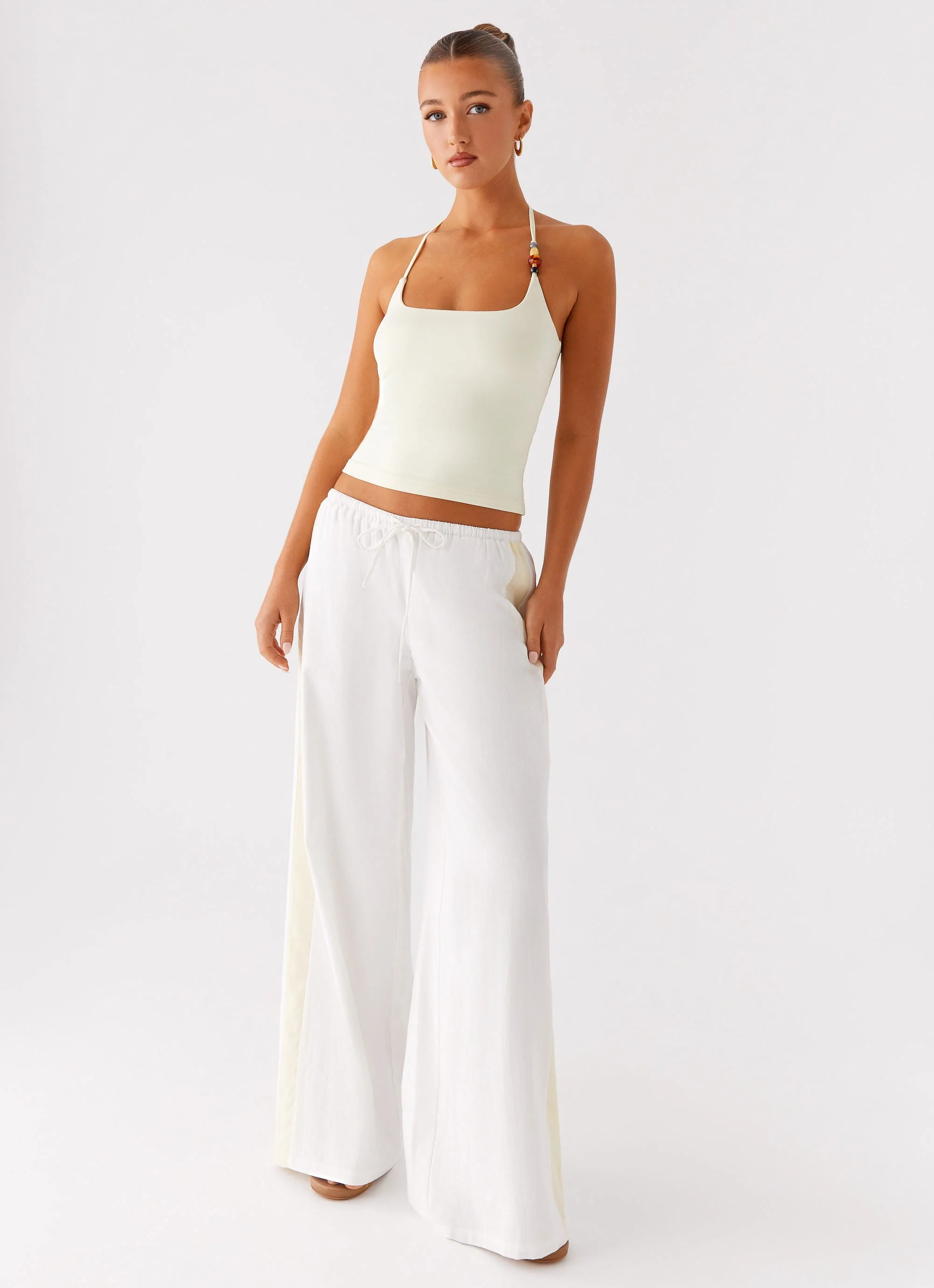 Oska Drawstring Pants - White - Image 6