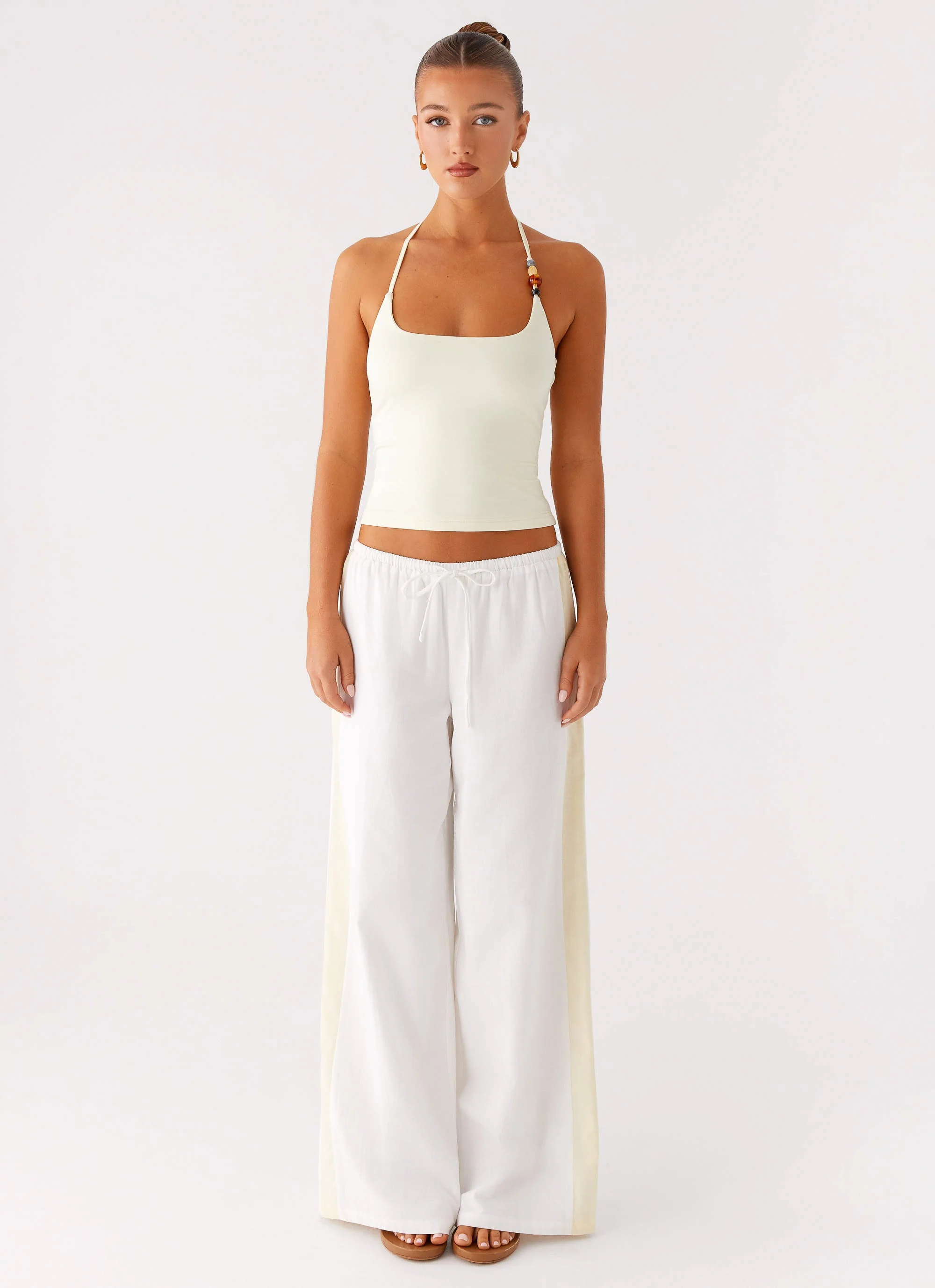 Oska Drawstring Pants - White - Image 7