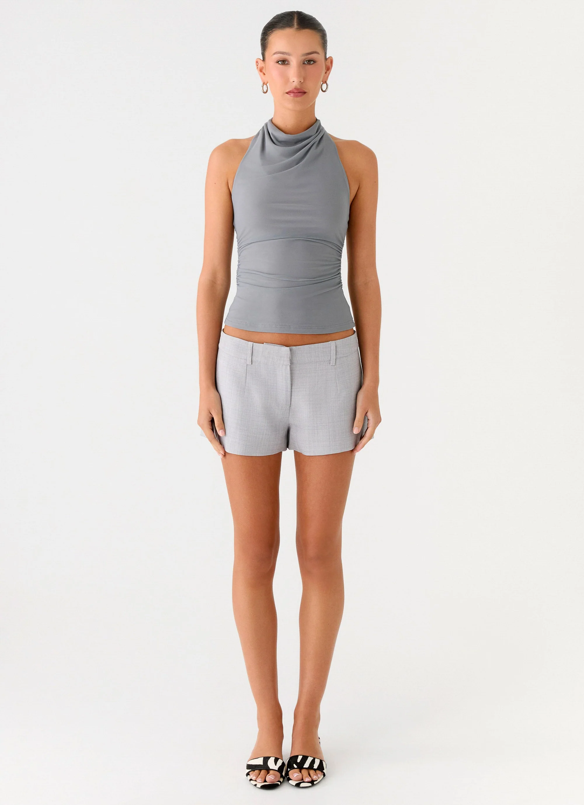 Oslo Mini Shorts - Grey - Image 2