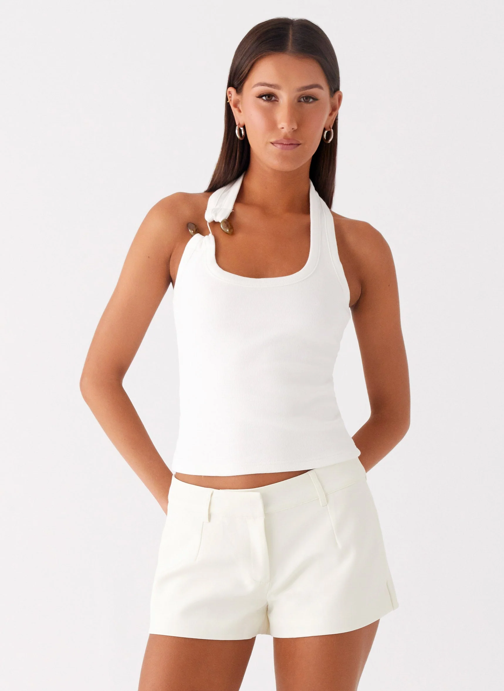 Oslo Mini Shorts - Ivory - Image 6