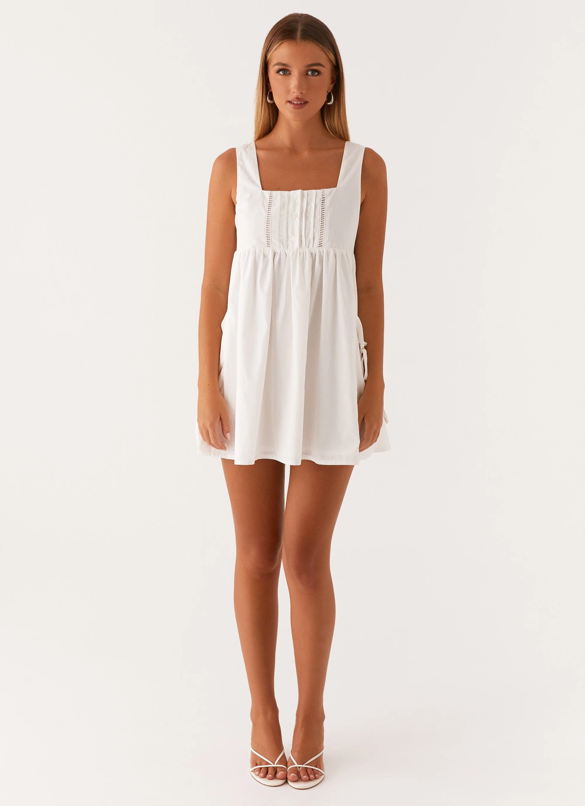 Ottoline Babydoll Mini Dress - White - Image 2