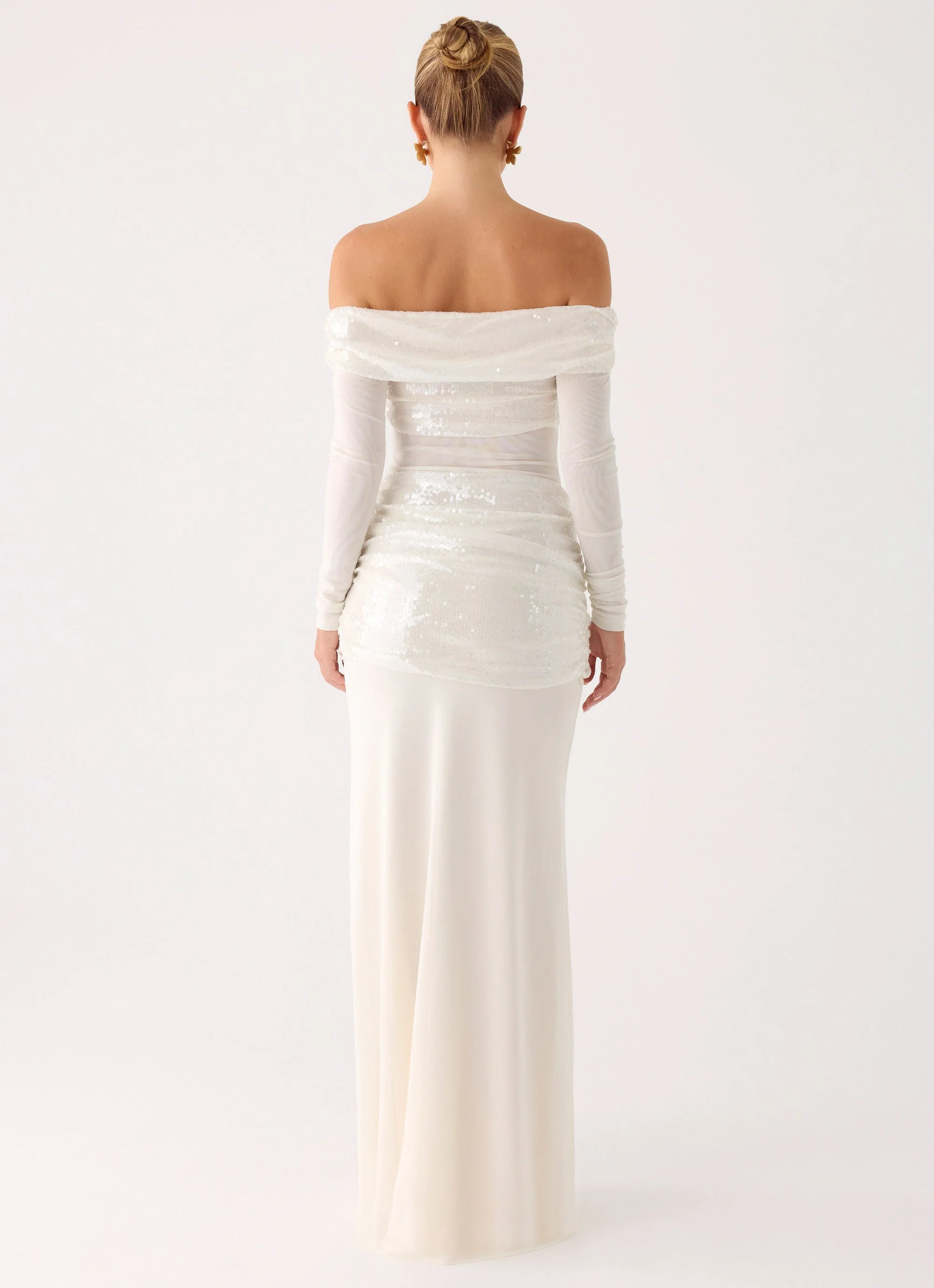 Over To You Sequin Maxi Dress - White - Image 3