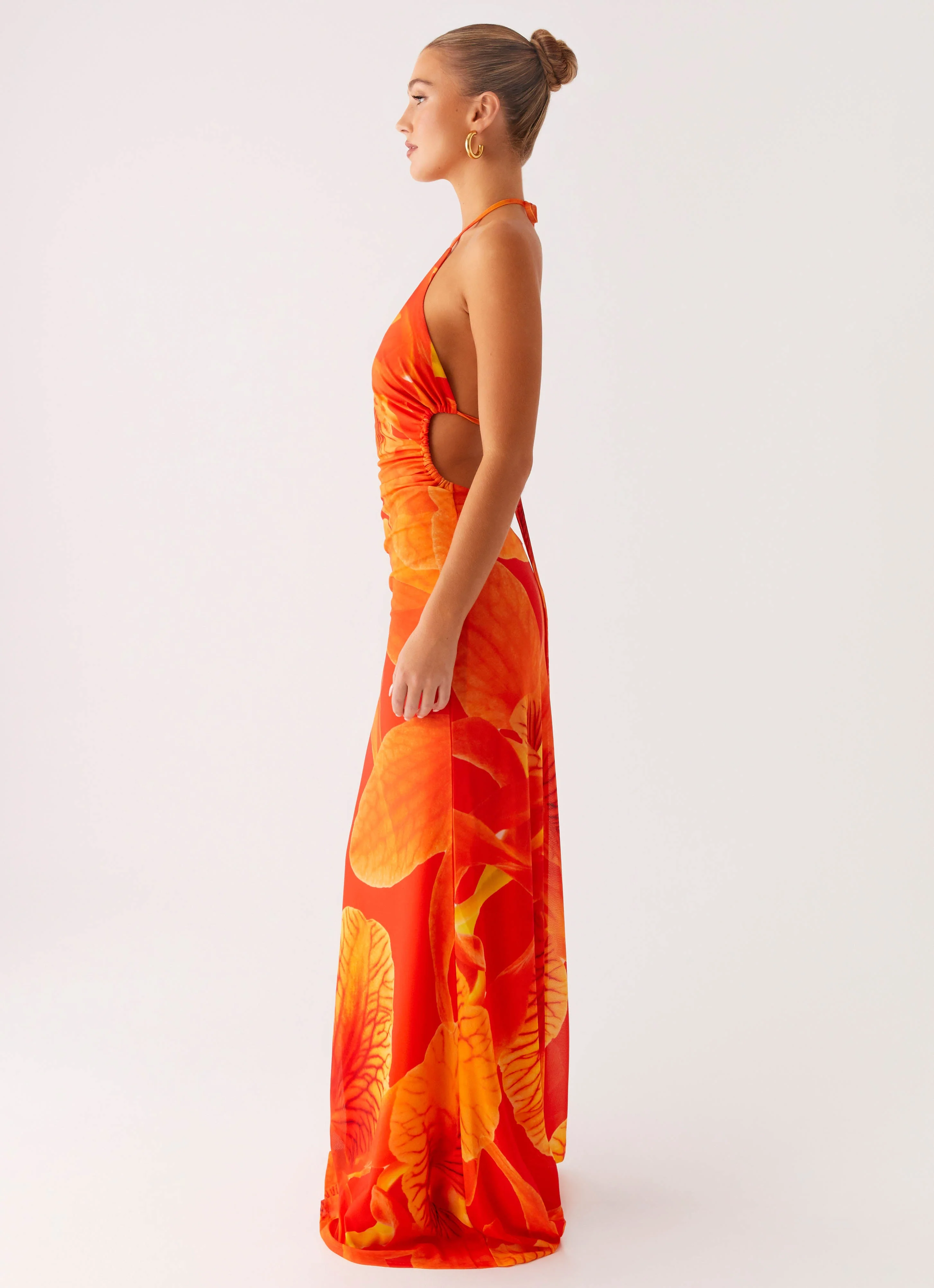 Palawan Mesh Maxi Dress - Orange Floral - Image 2