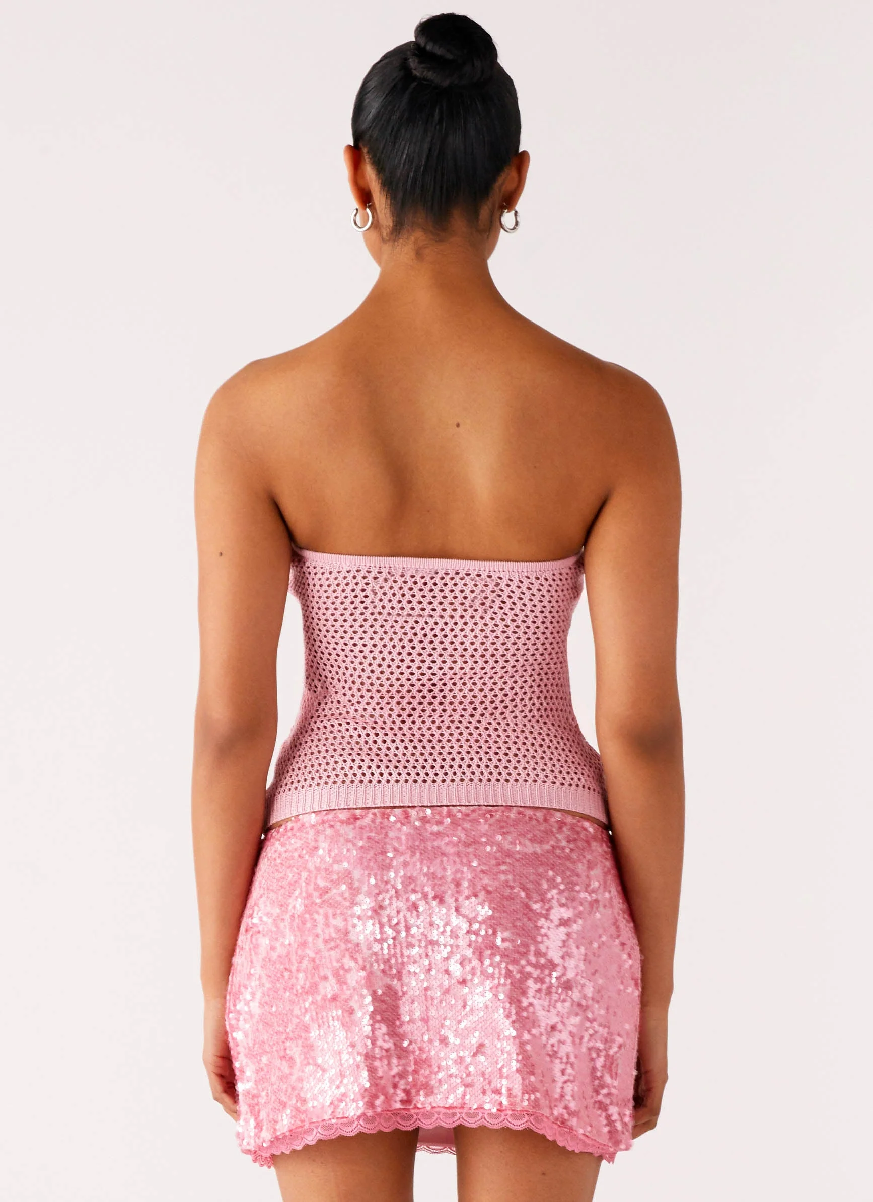 Palila Sequin Mini Skirt - Pink - Image 3
