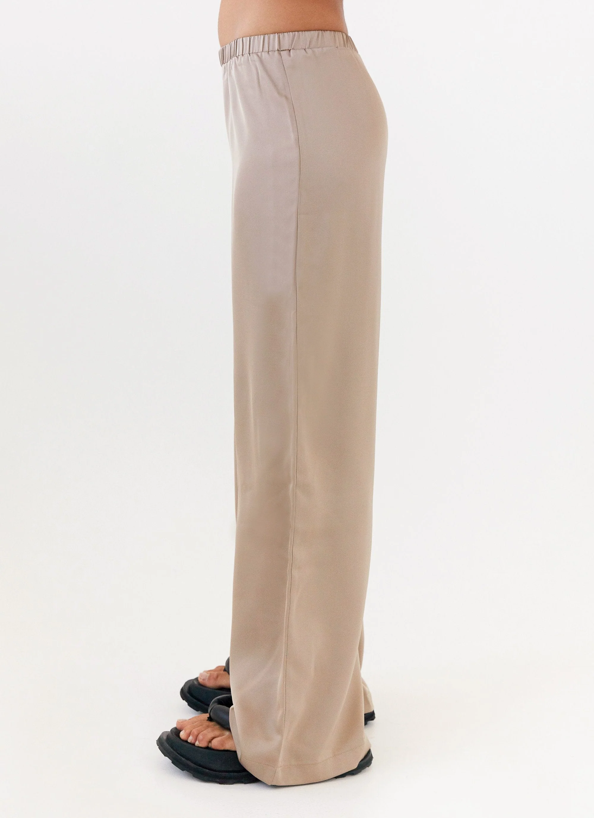 Palm Cove Satin Pants - Mushroom - Image 3