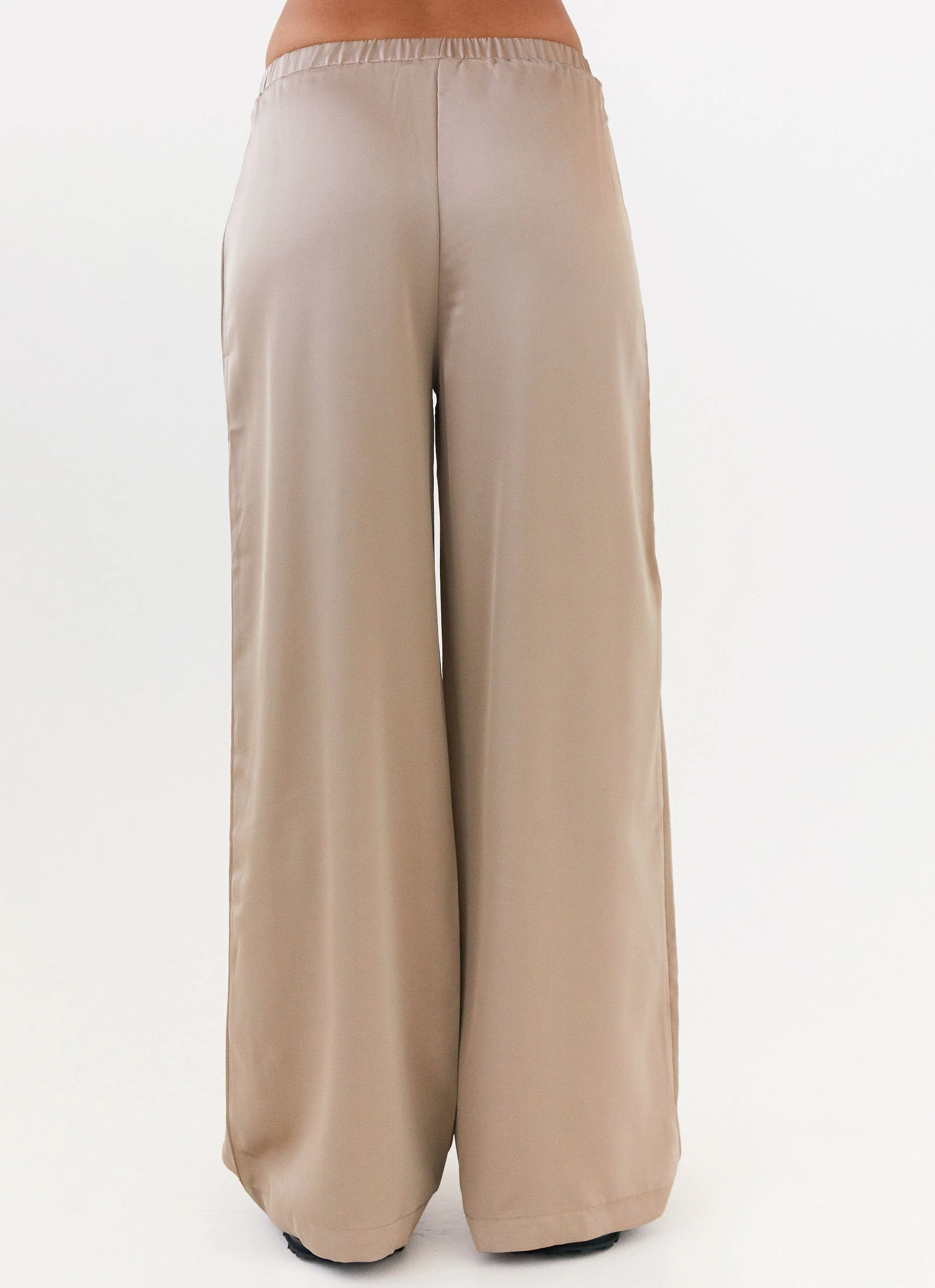 Palm Cove Satin Pants - Mushroom - Image 4