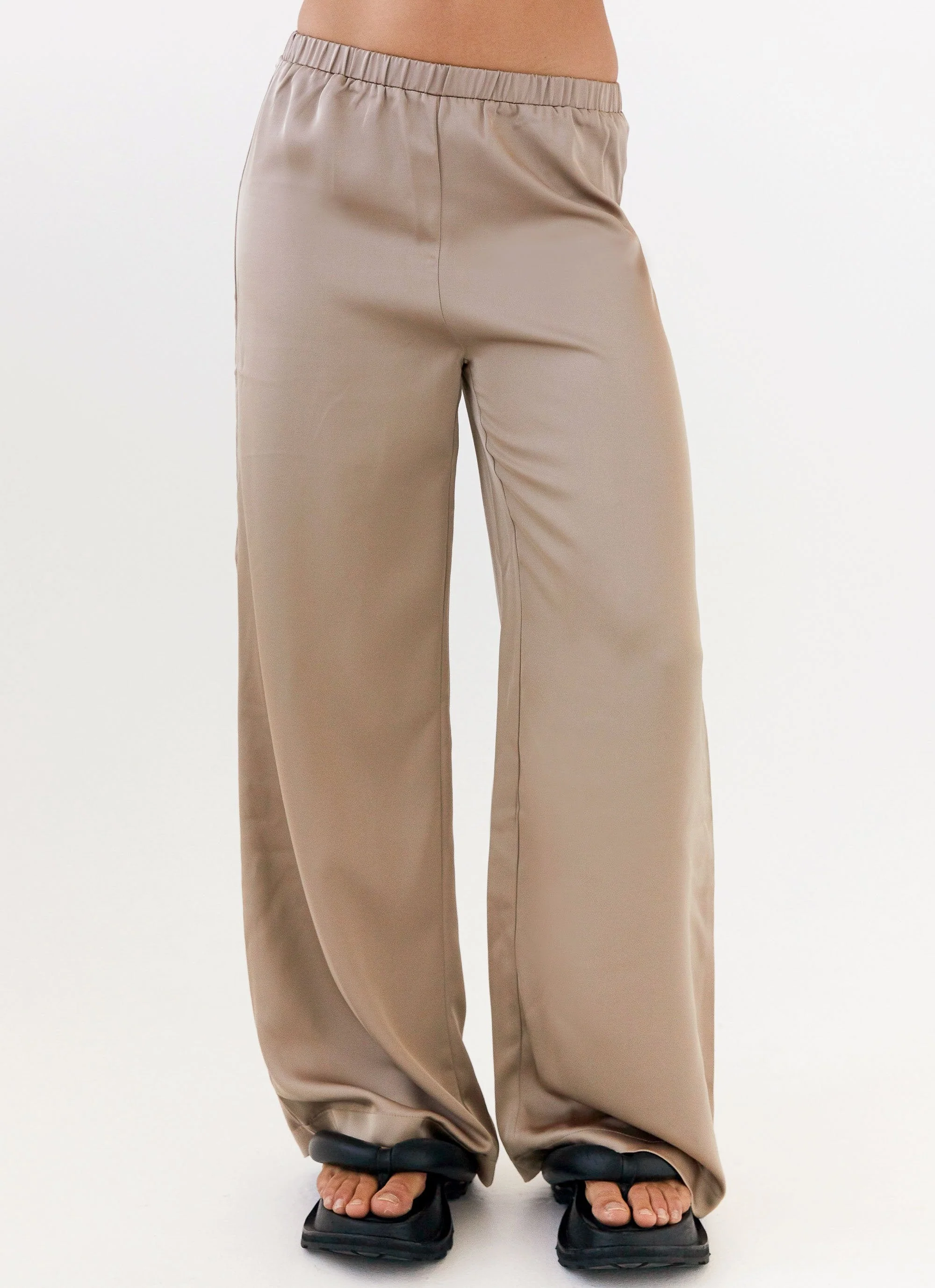 Palm Cove Satin Pants - Mushroom - Image 5