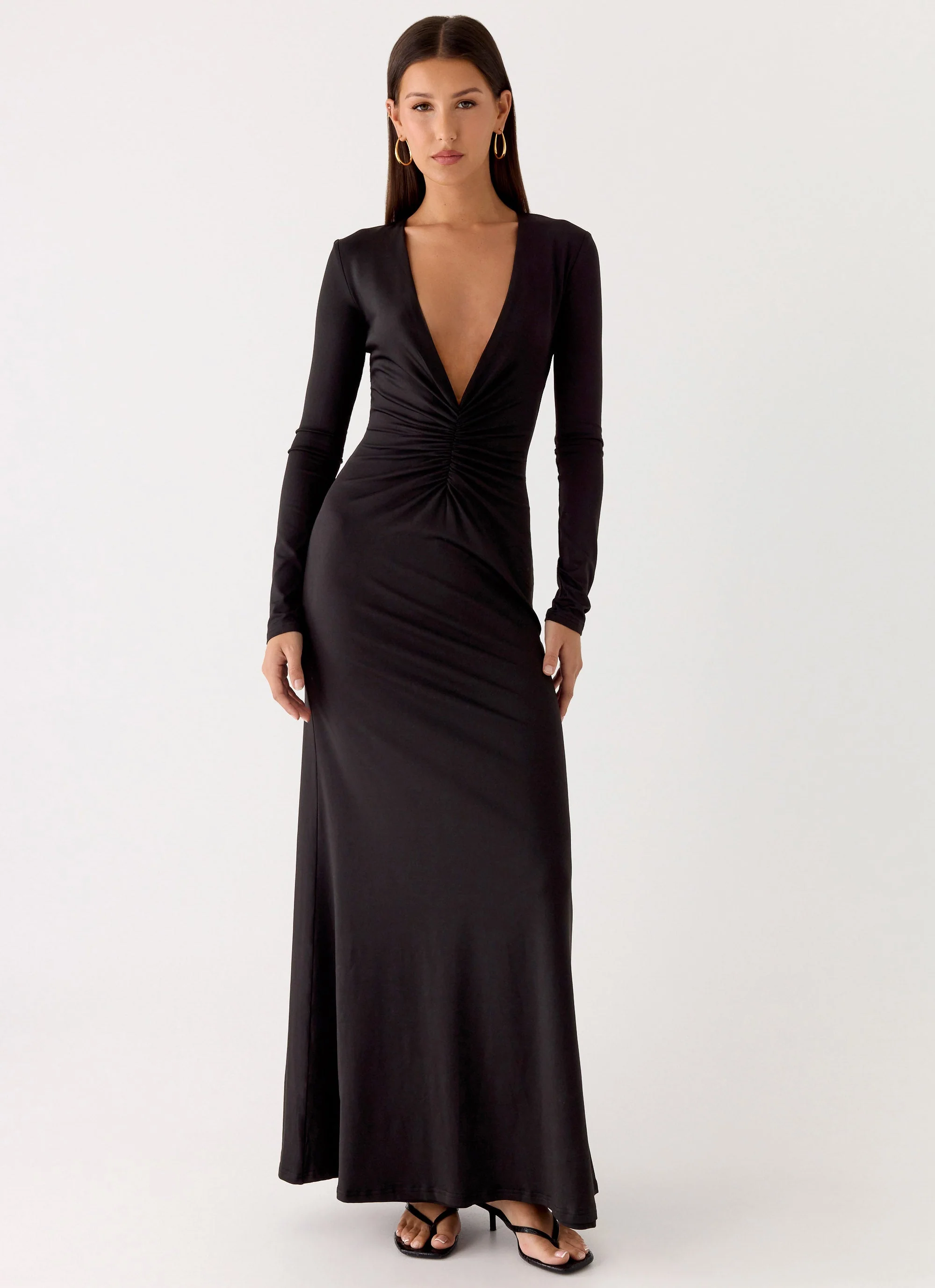 Palm Haze Maxi Dress - Black - Image 4