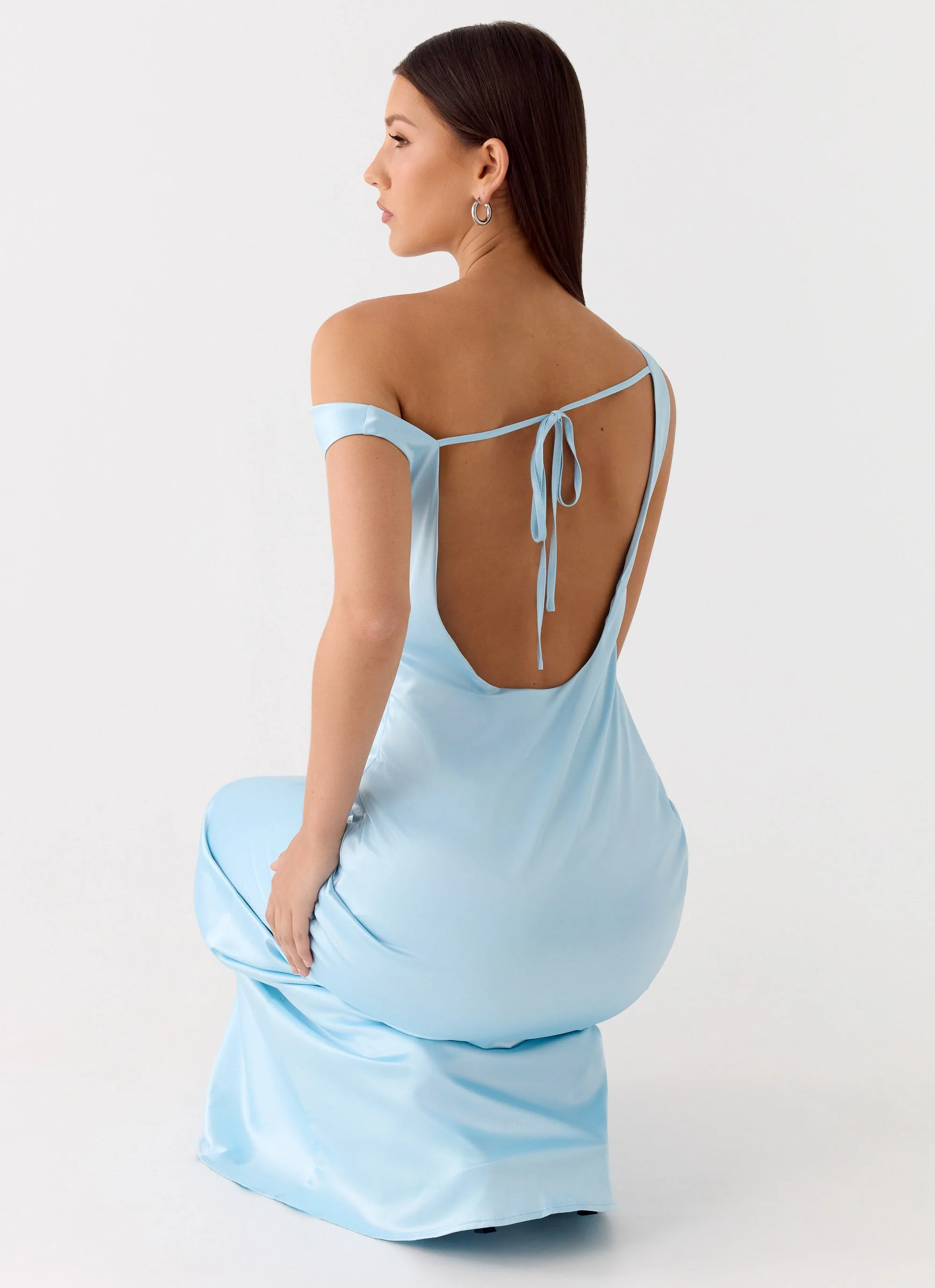 Palm Royal Maxi Dress - Ice Blue - Image 6