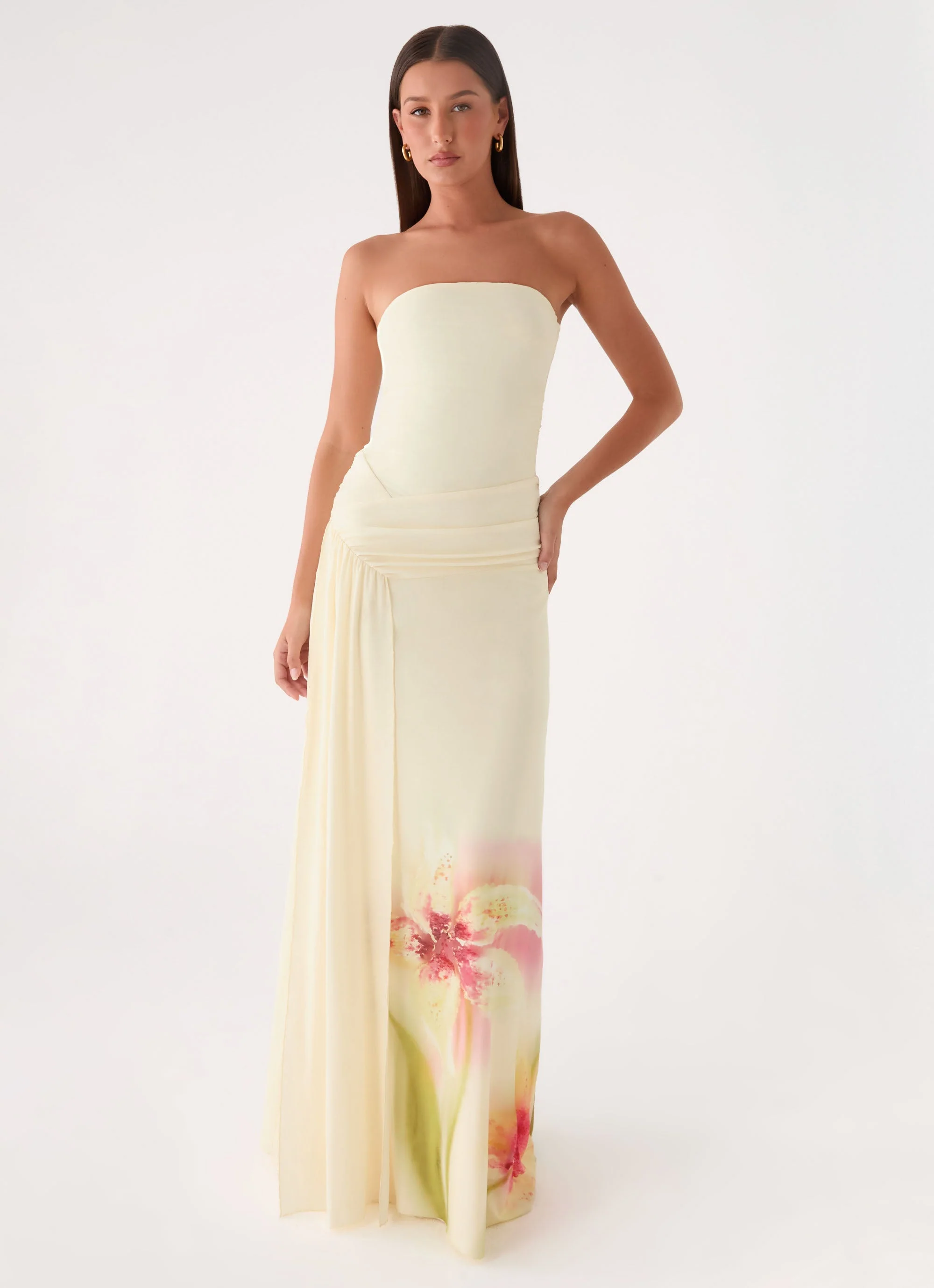 Palomar Strapless Maxi Dress - Soft Lily - Image 6