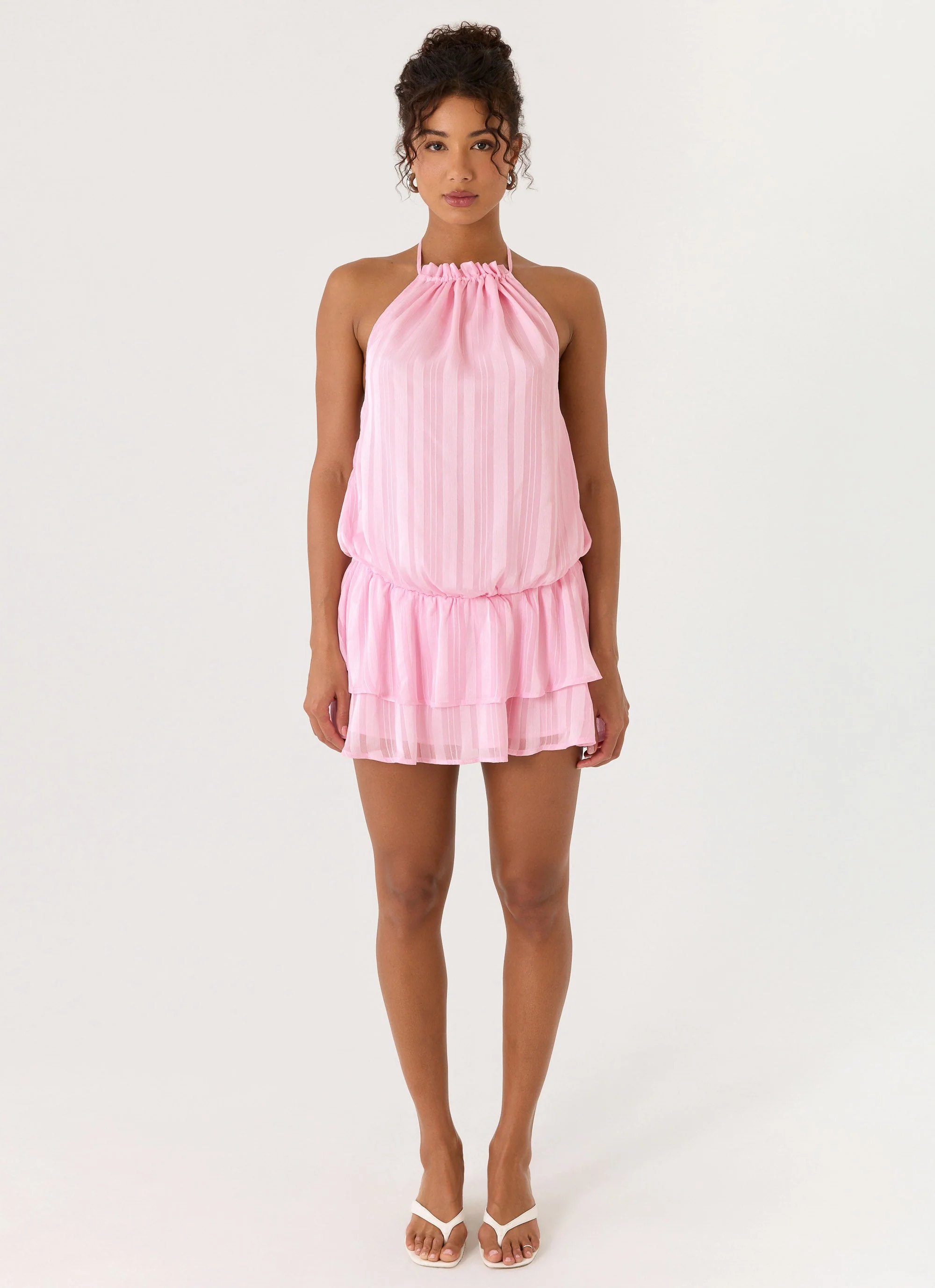 Parade Halter Mini Dress - Pink - Image 4