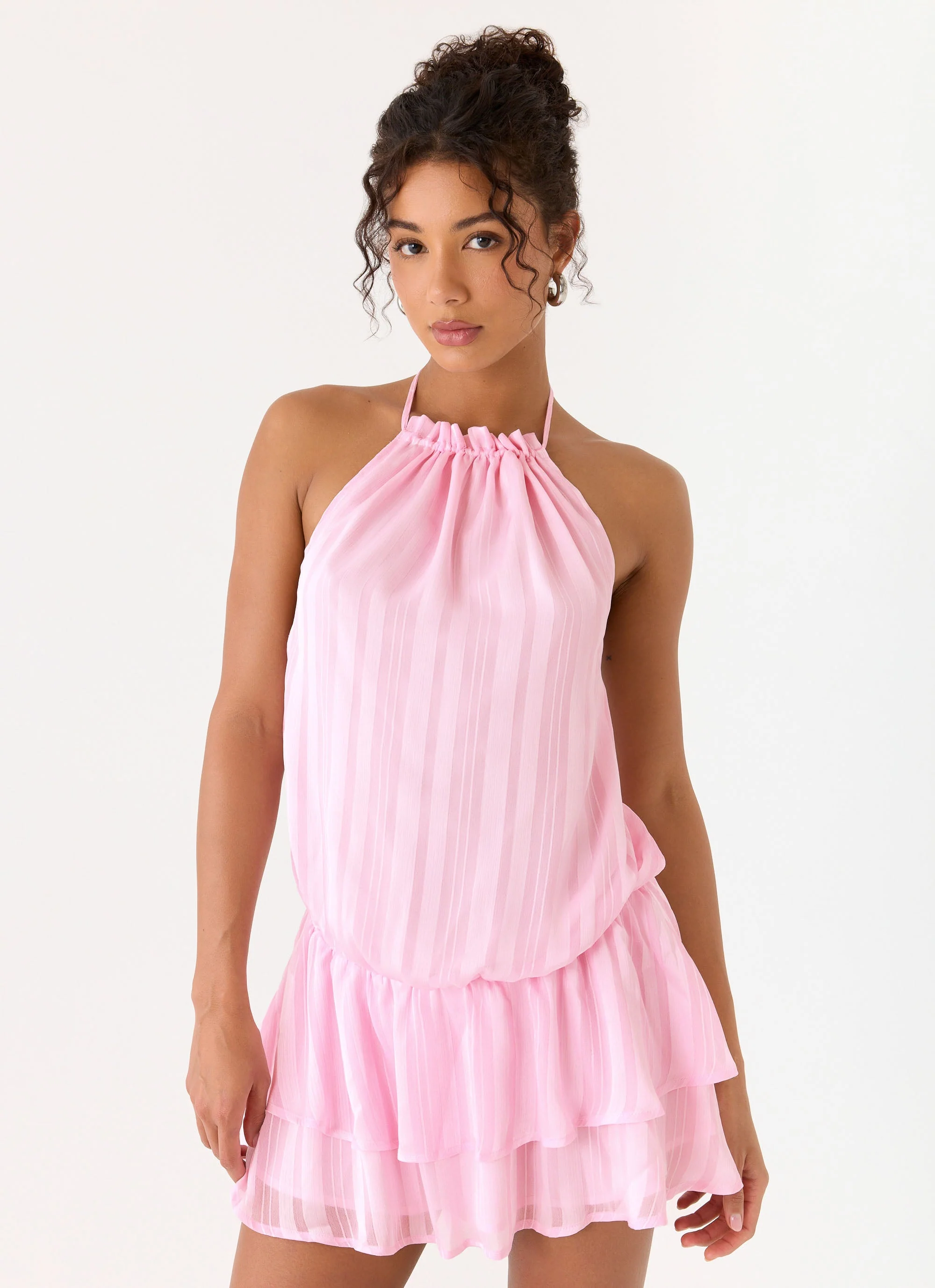 Parade Halter Mini Dress - Pink - Image 5
