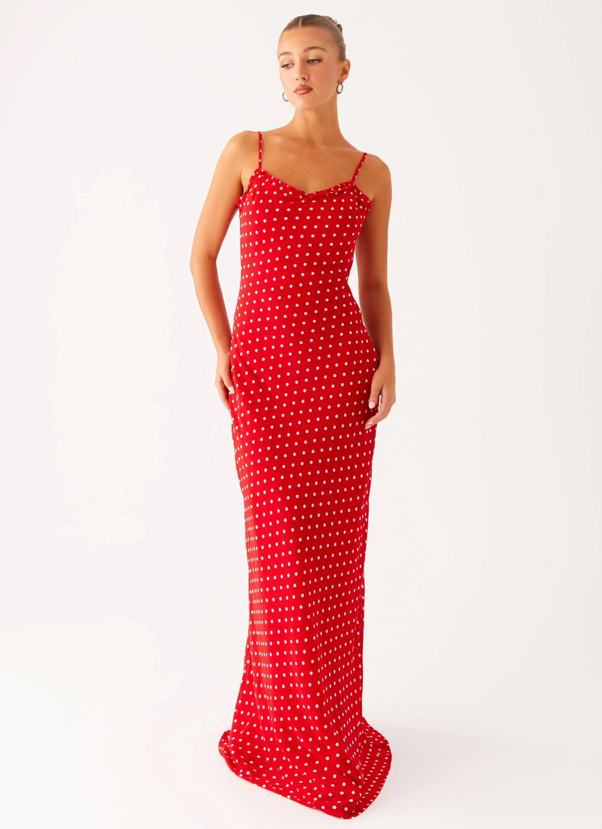 Pareo Maxi Dress - Red Polka Dot - Image 5