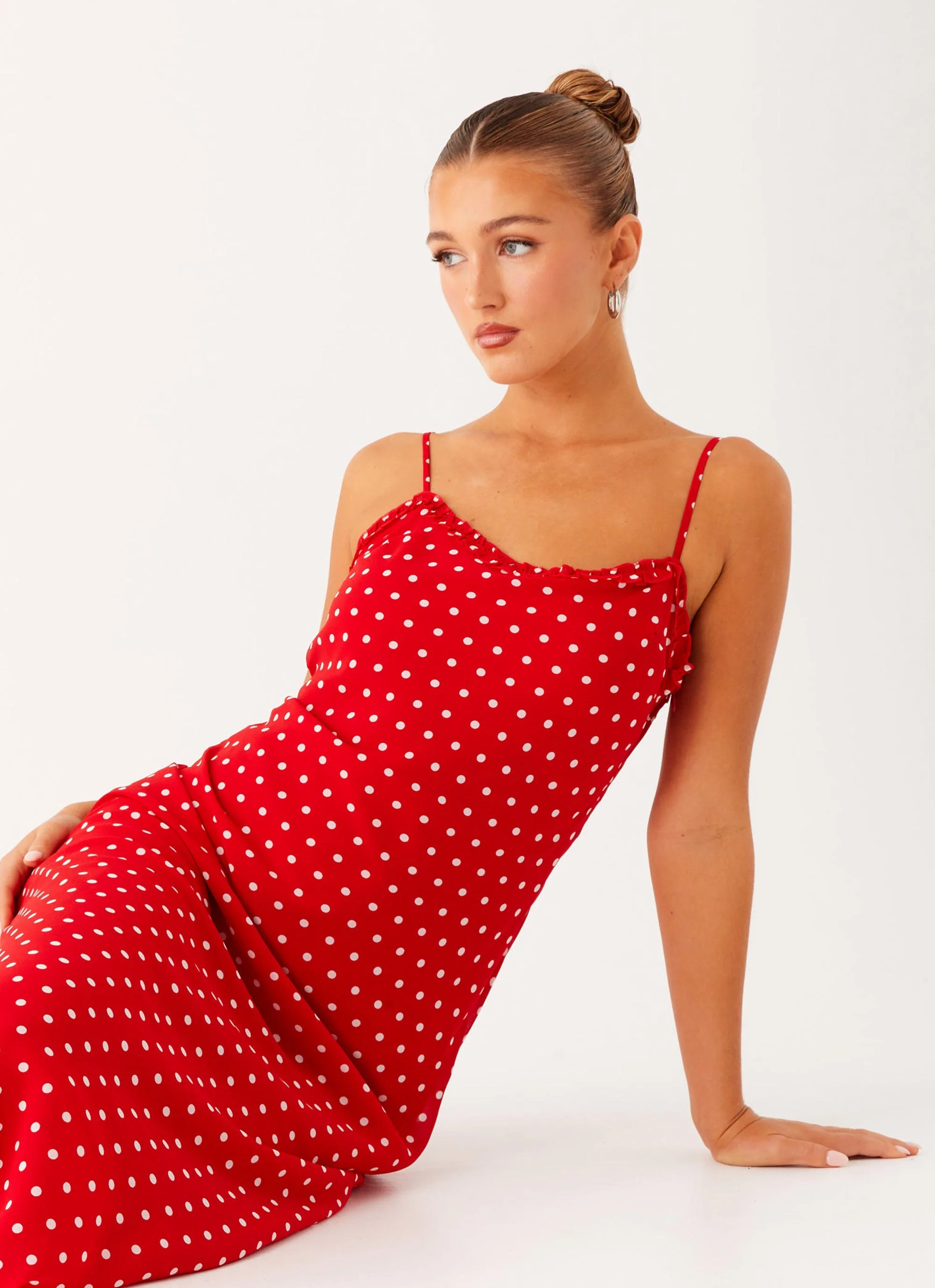 Pareo Maxi Dress - Red Polka Dot - Image 6