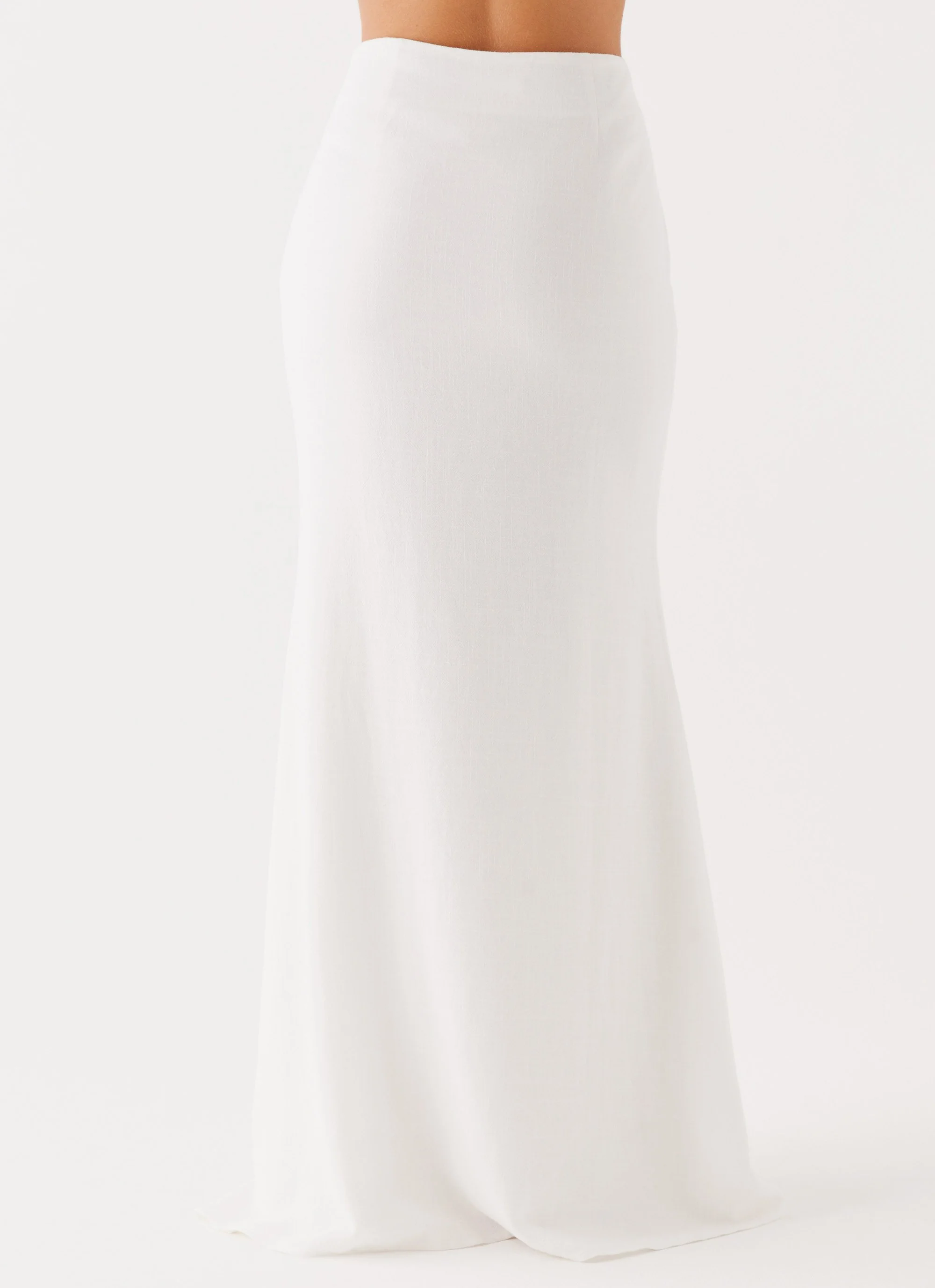 Parker Linen Maxi Skirt - White - Image 4