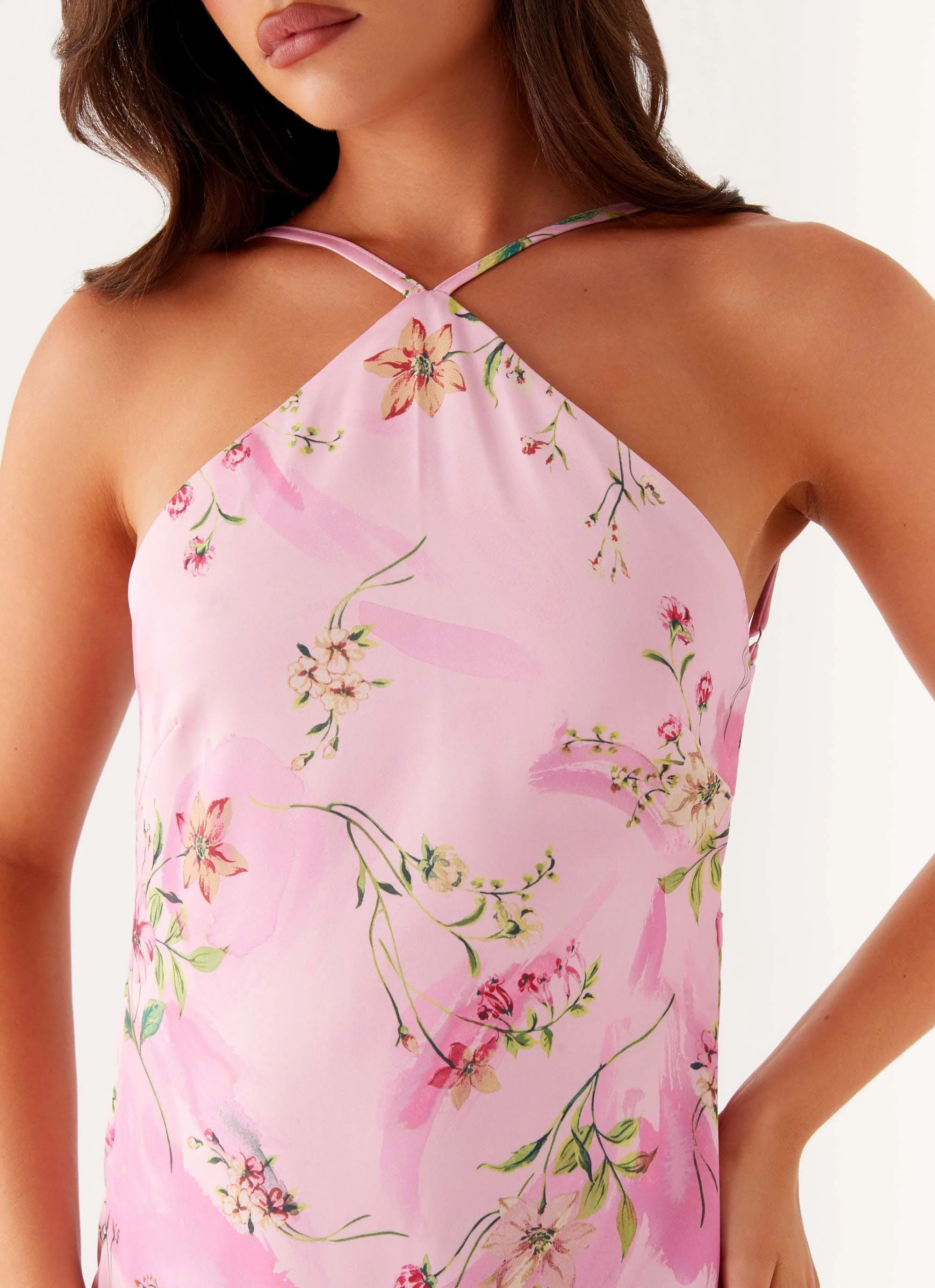 Pascal Maxi Dress - Pink Floral Print - Image 5