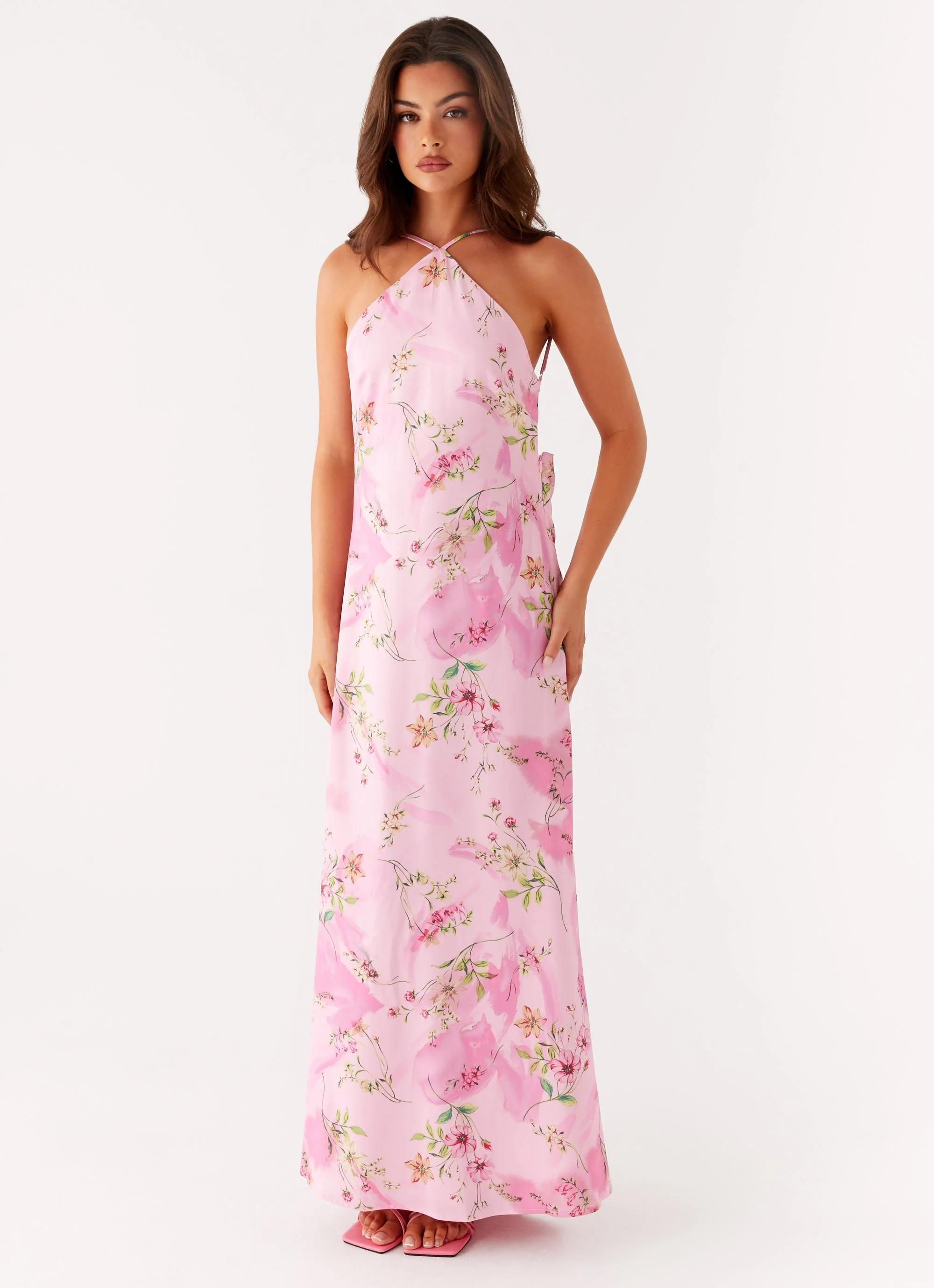 Pascal Maxi Dress - Pink Floral Print - Image 6