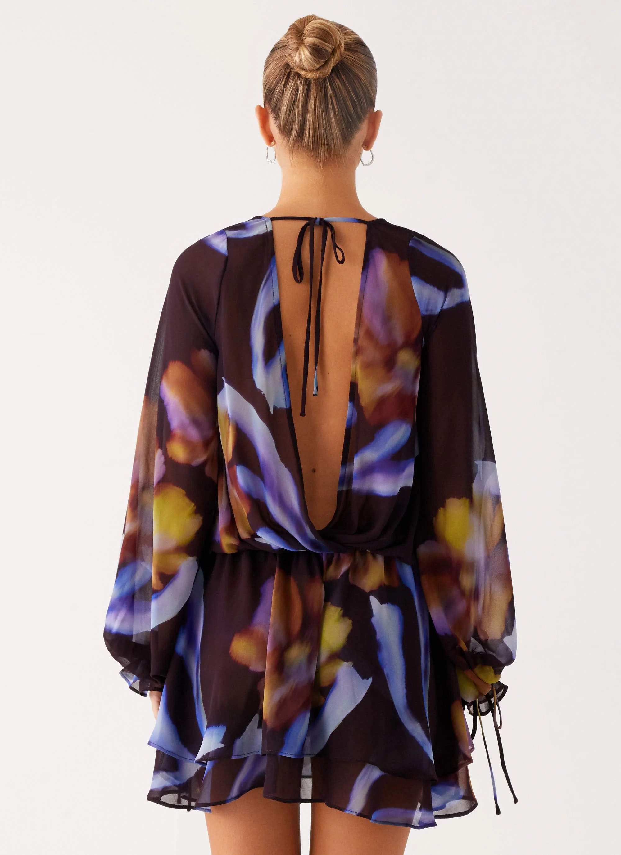 Passion Long Sleeve Mini Dress - Dark Floral - Image 5