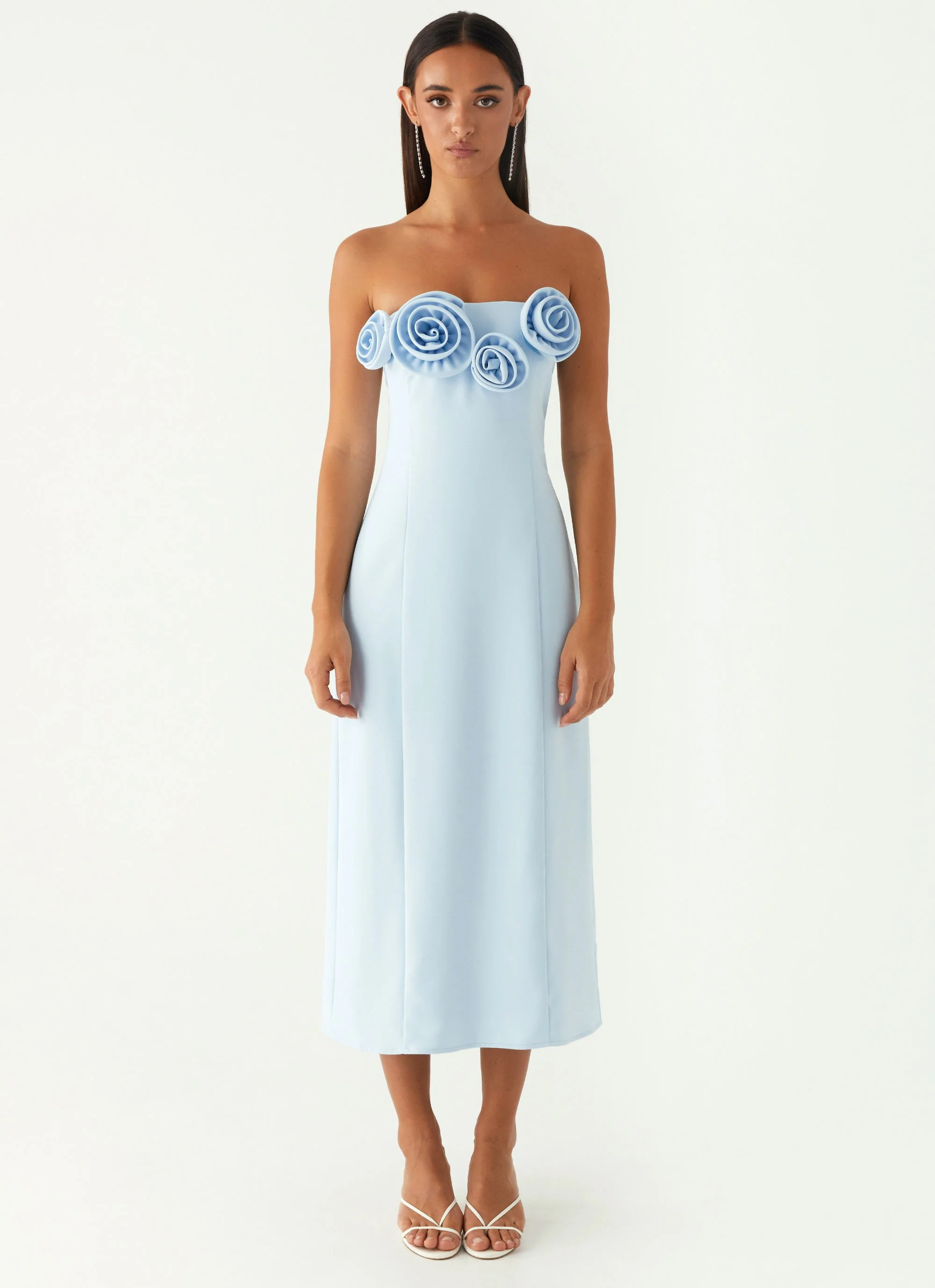 Patsie Strapless Midi Dress - Blue - Image 2