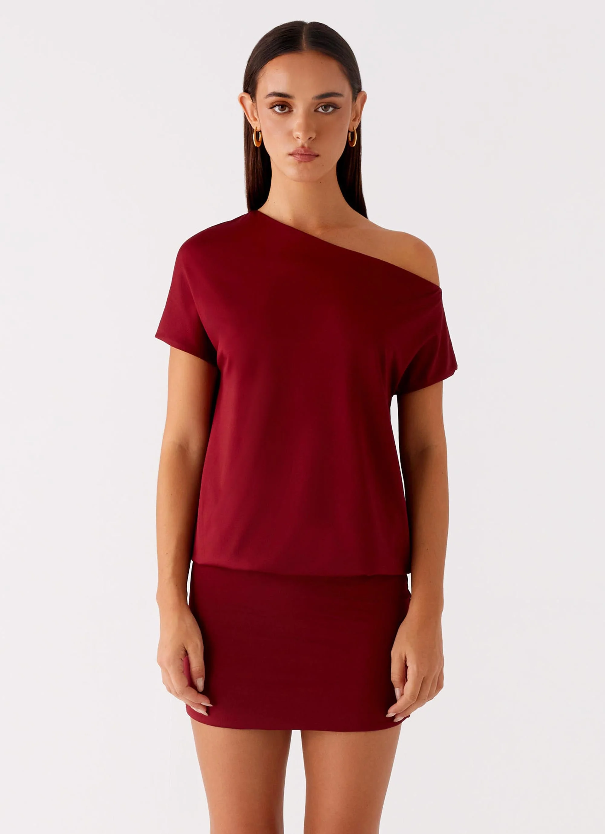 Paulie Mini Dress - Maroon - Image 6