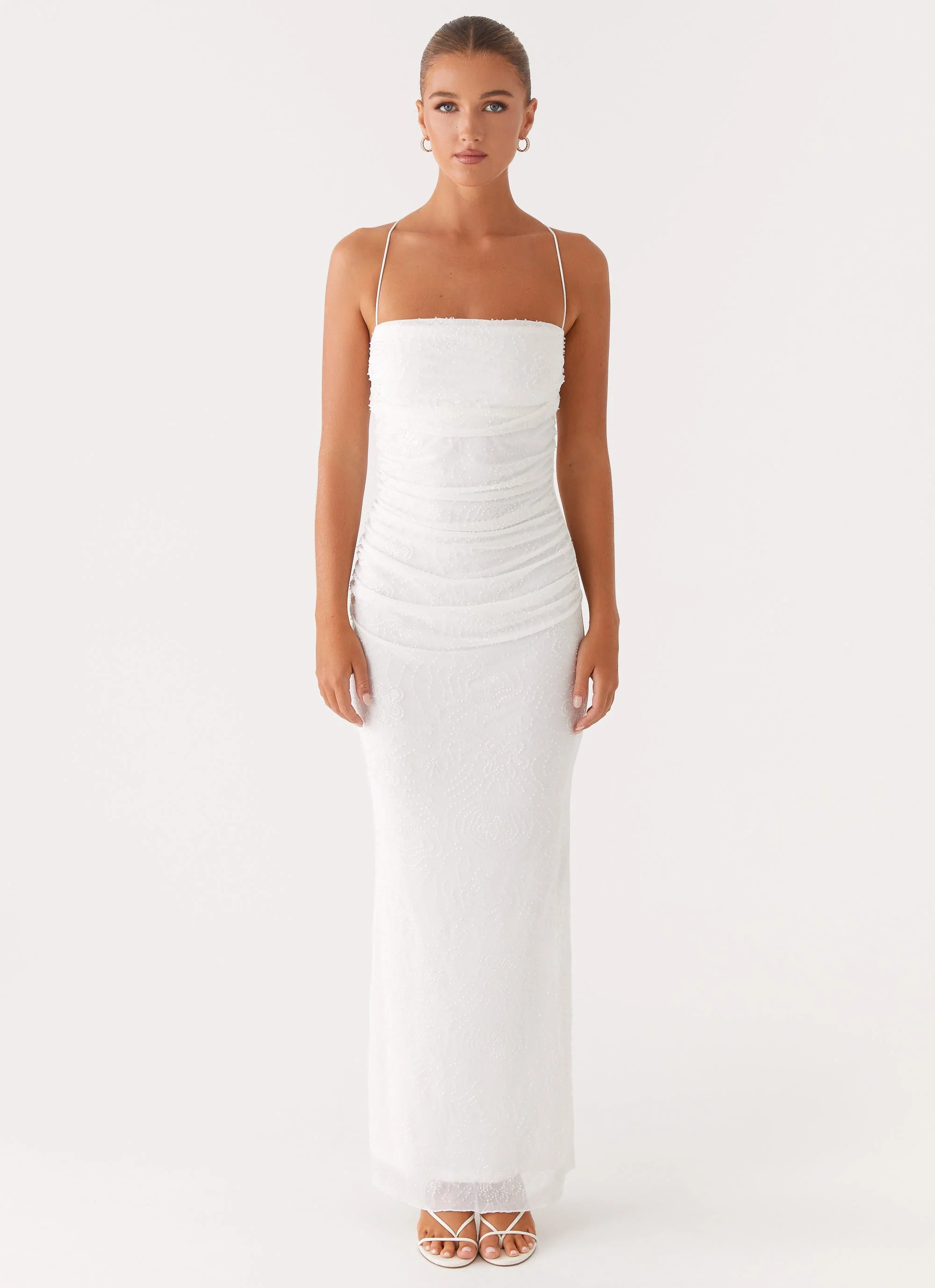 Paxton Beaded Maxi Dress - White - Image 2