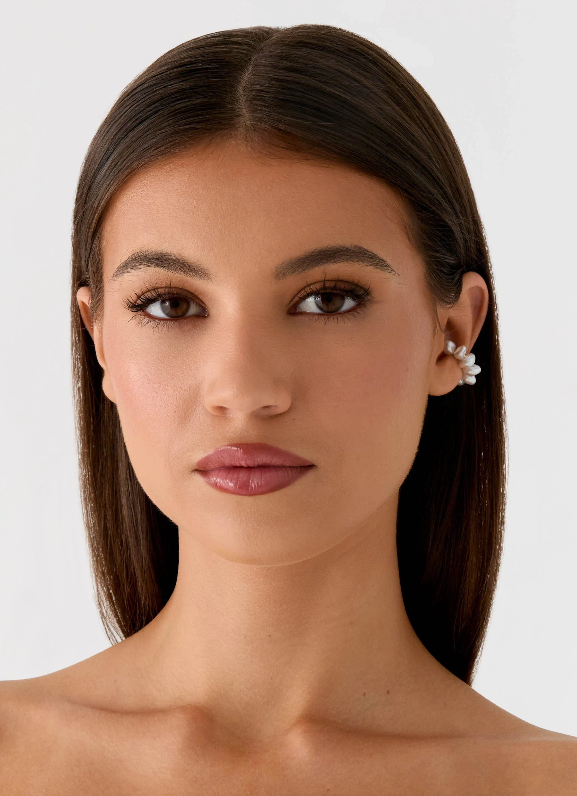 Pearl Drop Ear Cuff - Pearl - Image 3