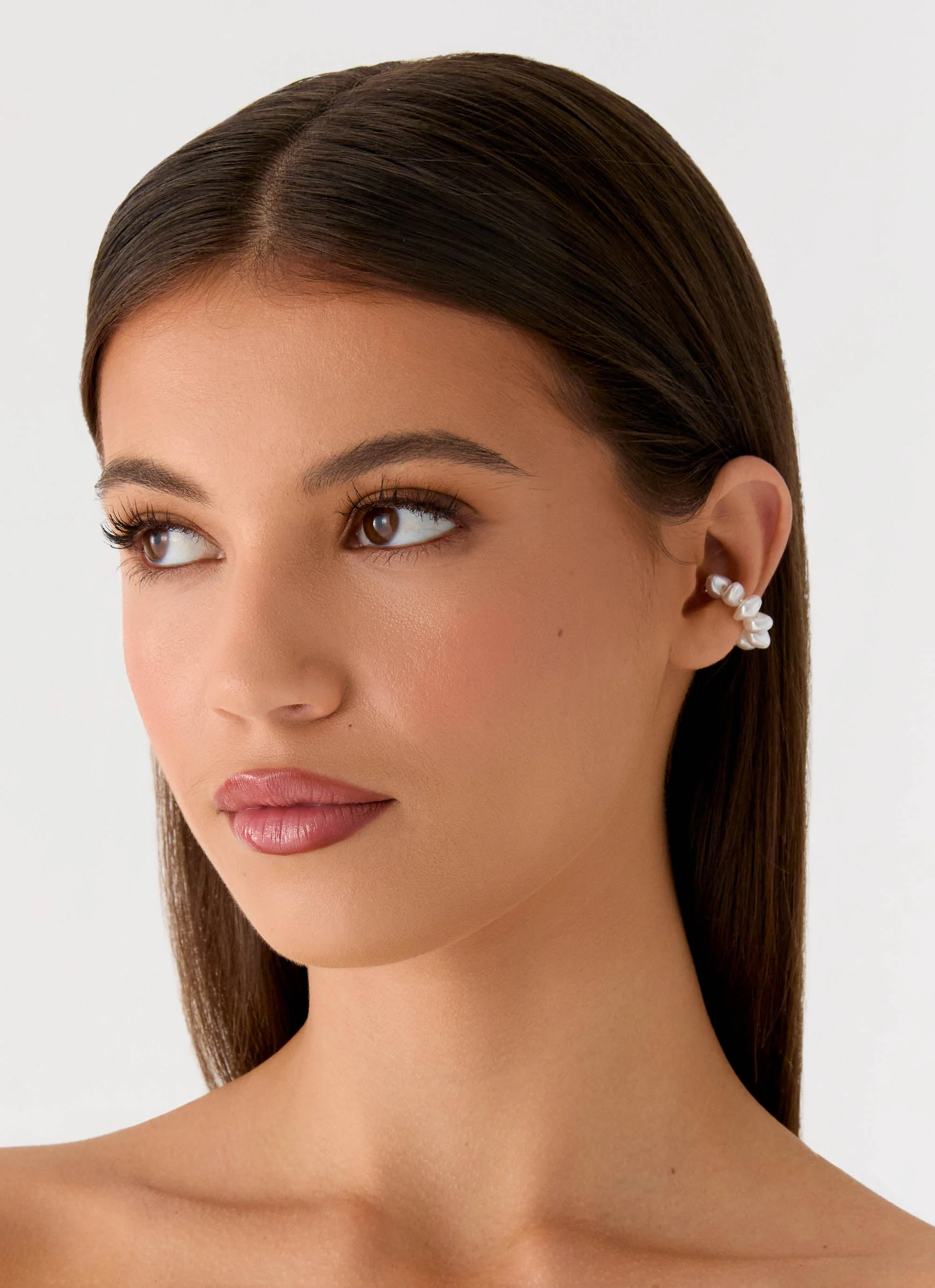 Pearl Drop Ear Cuff - Pearl - Image 4