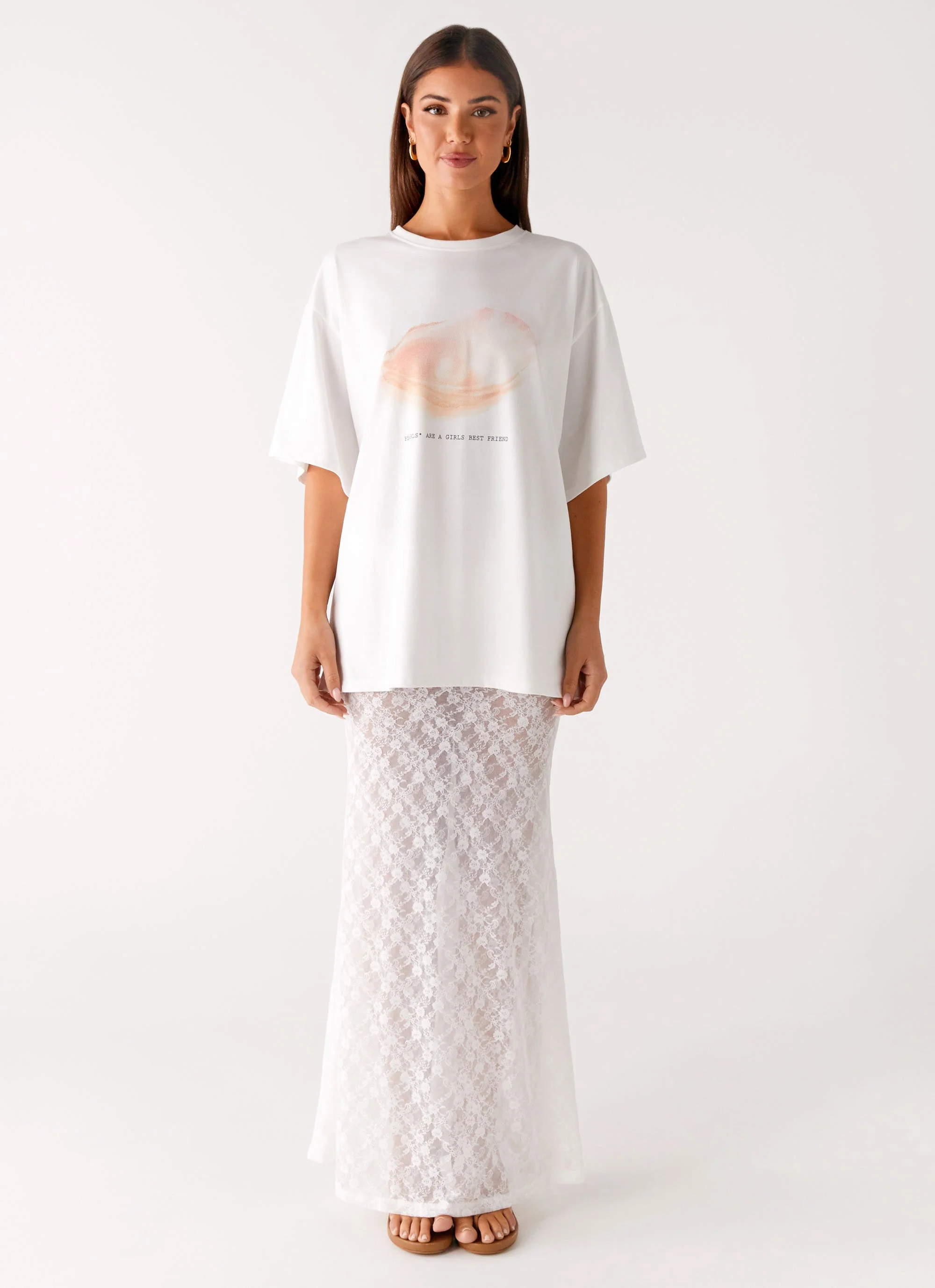 Pearl Oversized Tee - White - Image 2