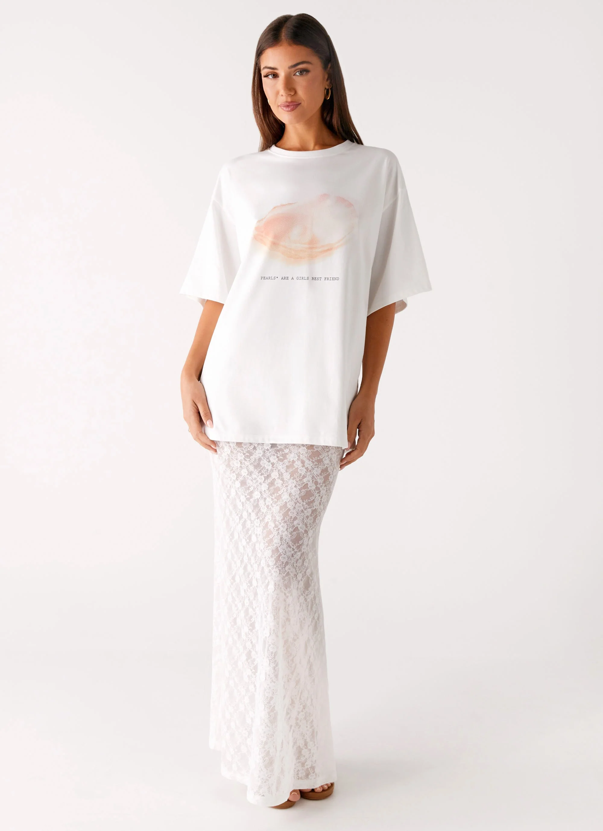 Pearl Oversized Tee - White - Image 3