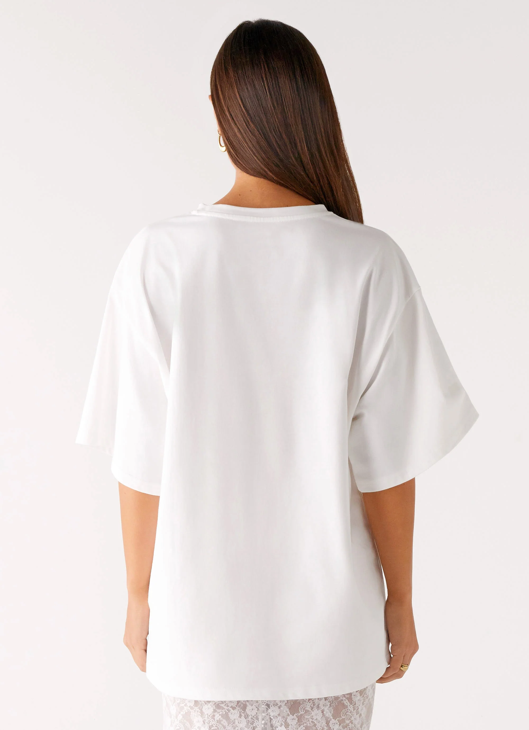 Pearl Oversized Tee - White - Image 5