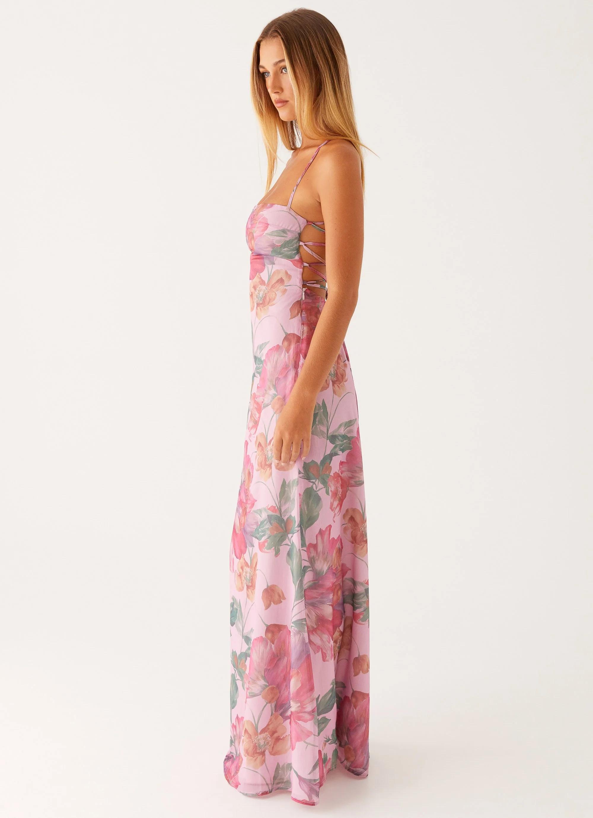 Peggy Maxi Dress - Pink Floral - Image 4