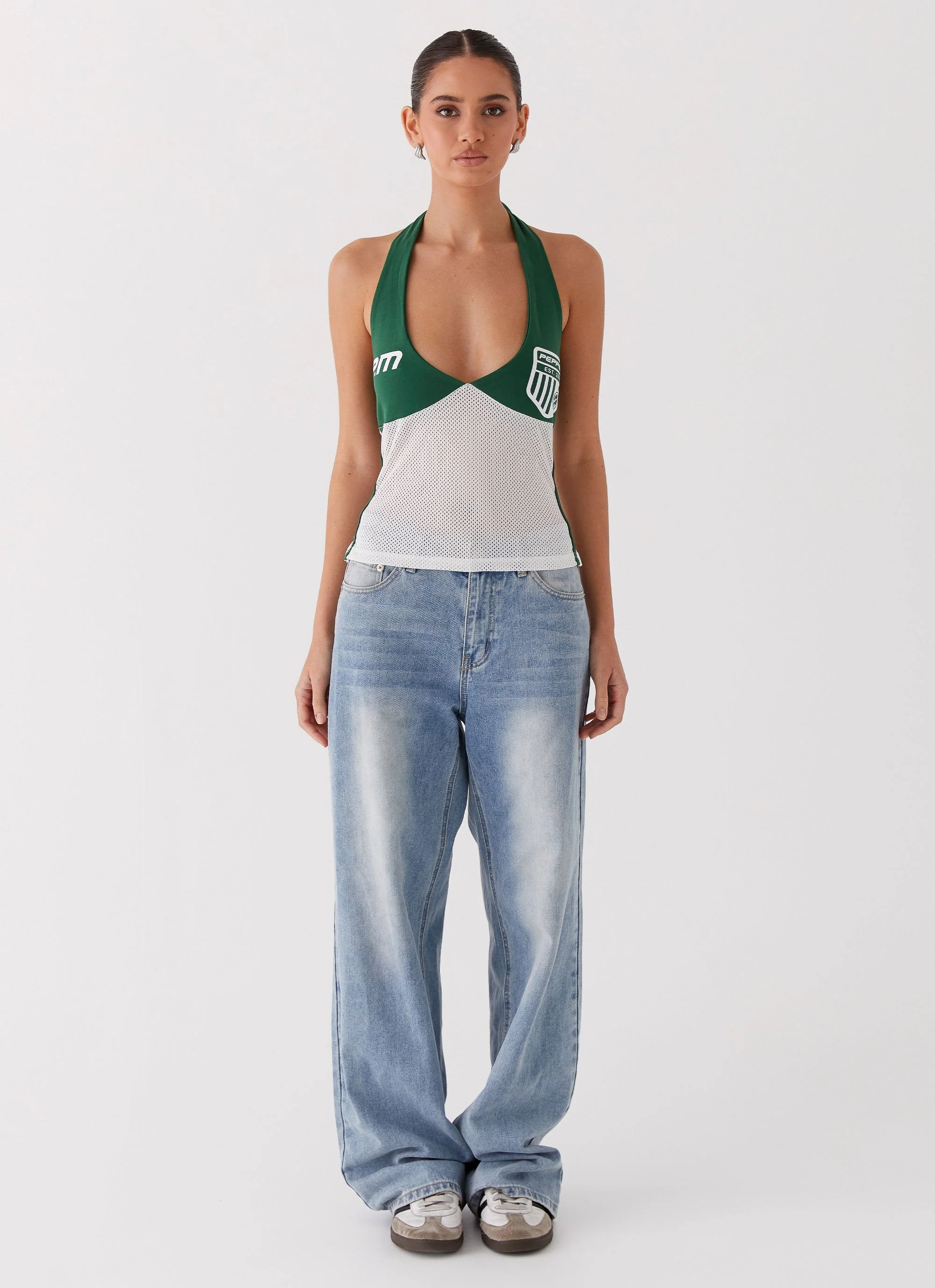 Peppa Halterneck Jersey Top - Green - Image 2