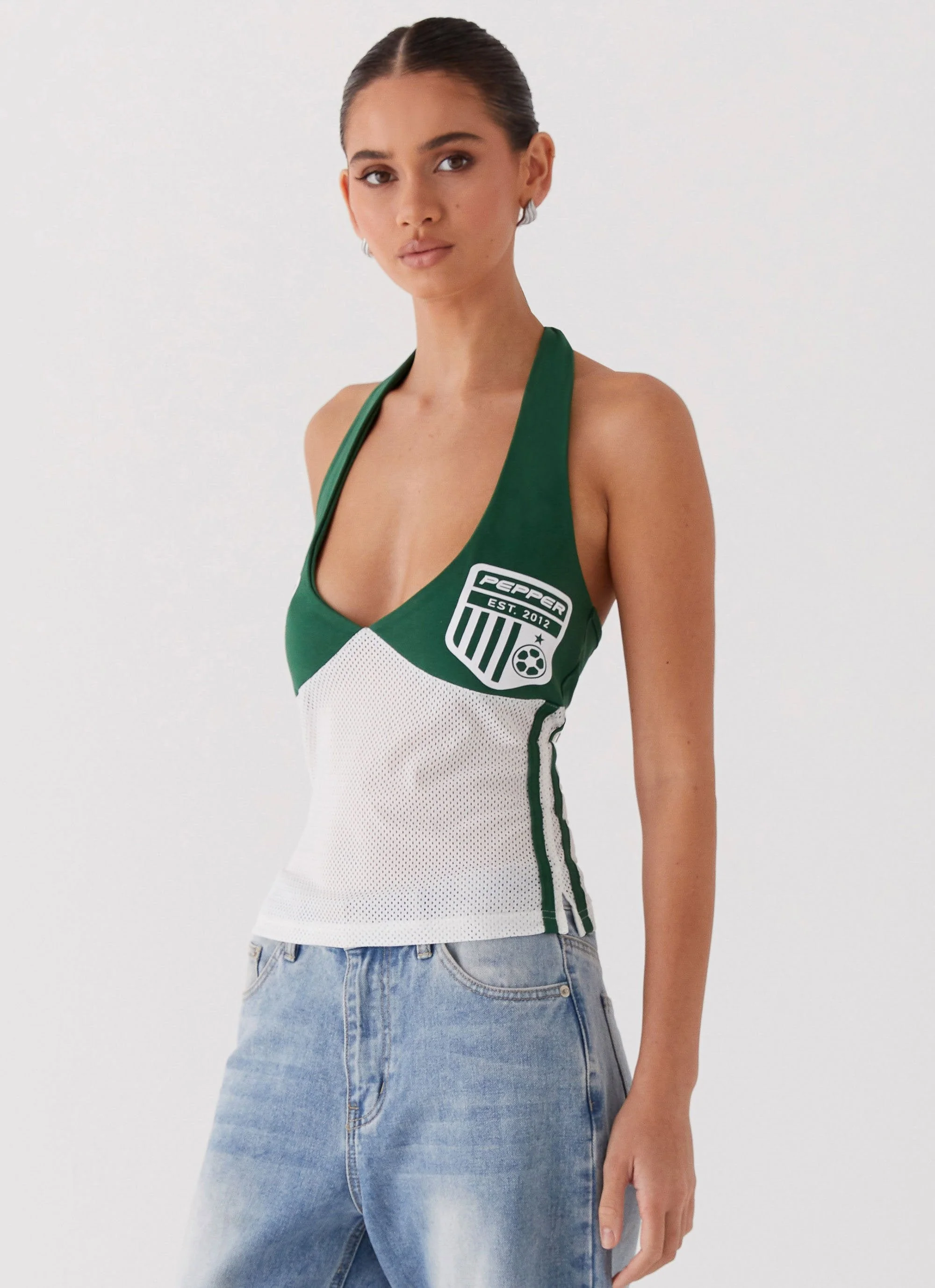 Peppa Halterneck Jersey Top - Green - Image 3