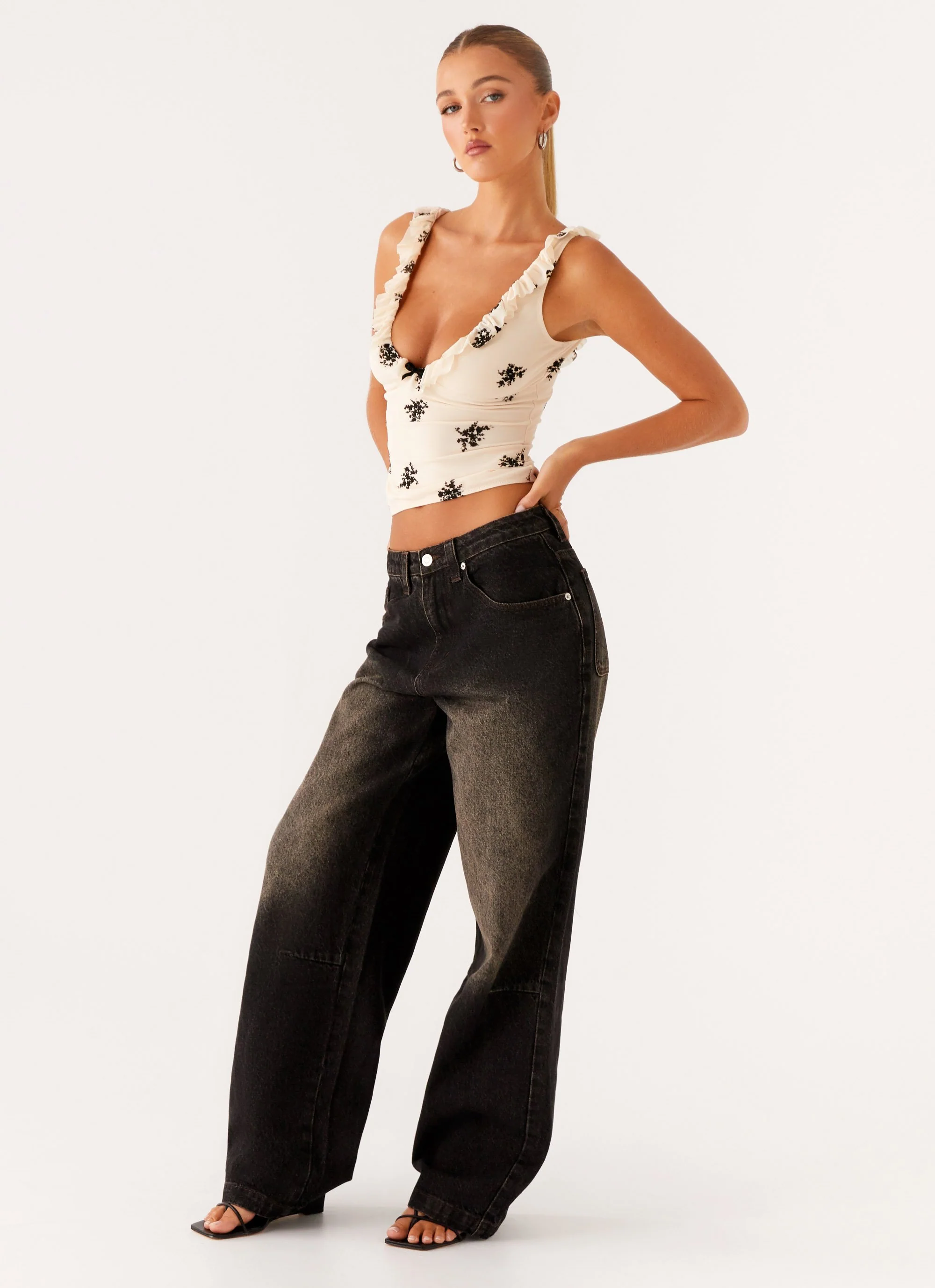 Pera Baggy Denim Jeans - Brown Wash - Image 3