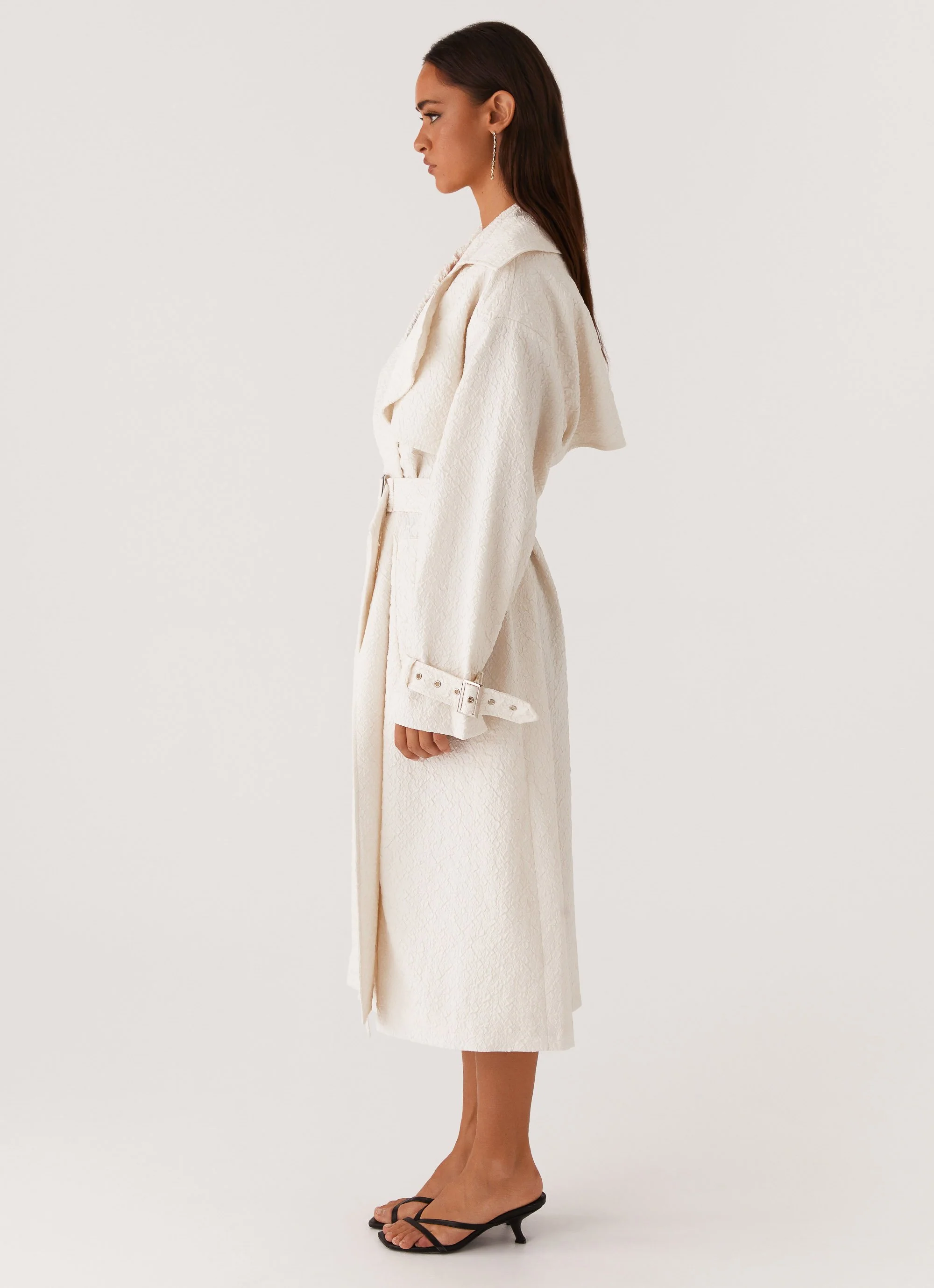 Phoenix Oversized Trench Coat - Ivory - Image 5