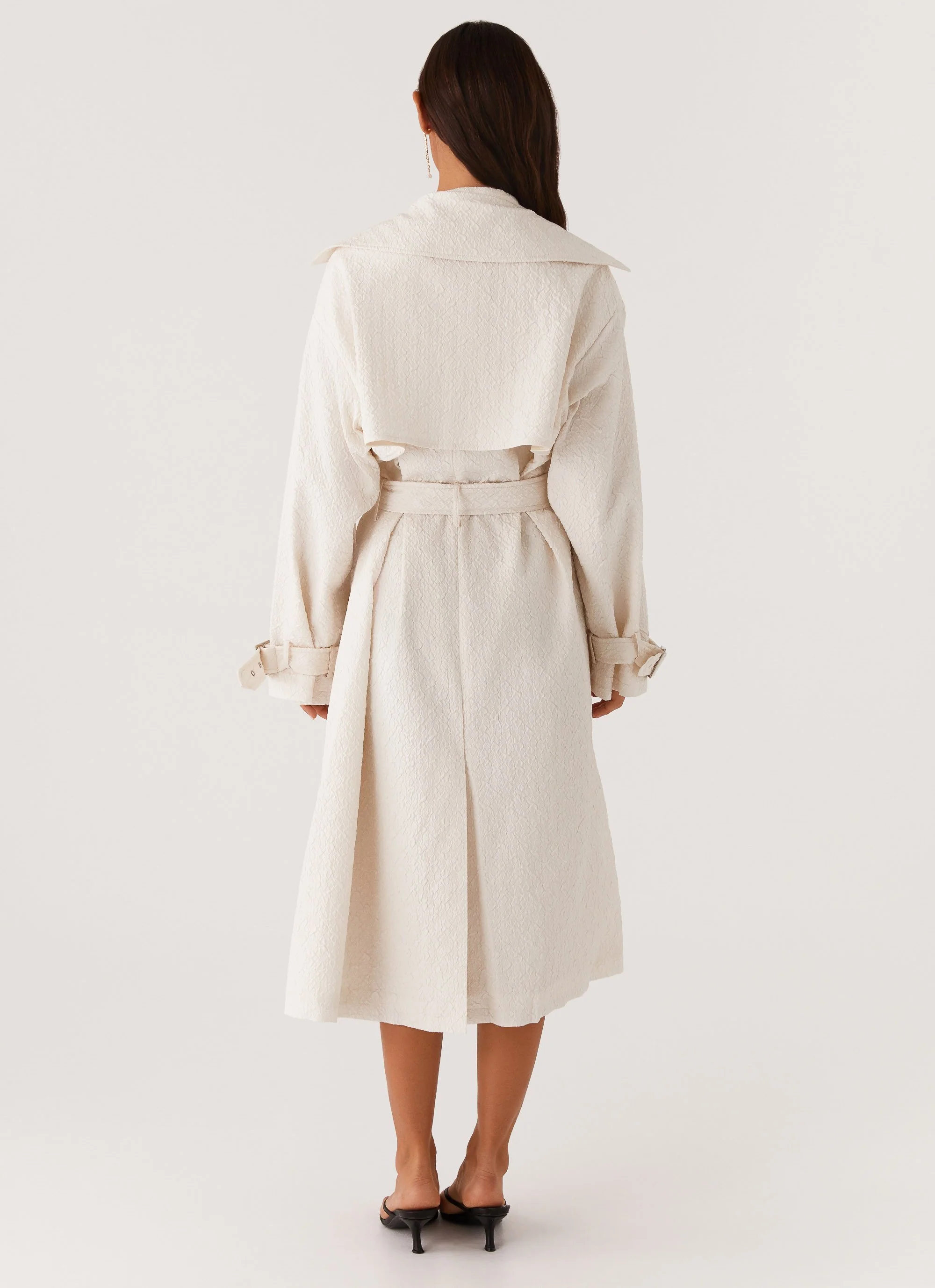 Phoenix Oversized Trench Coat - Ivory - Image 6