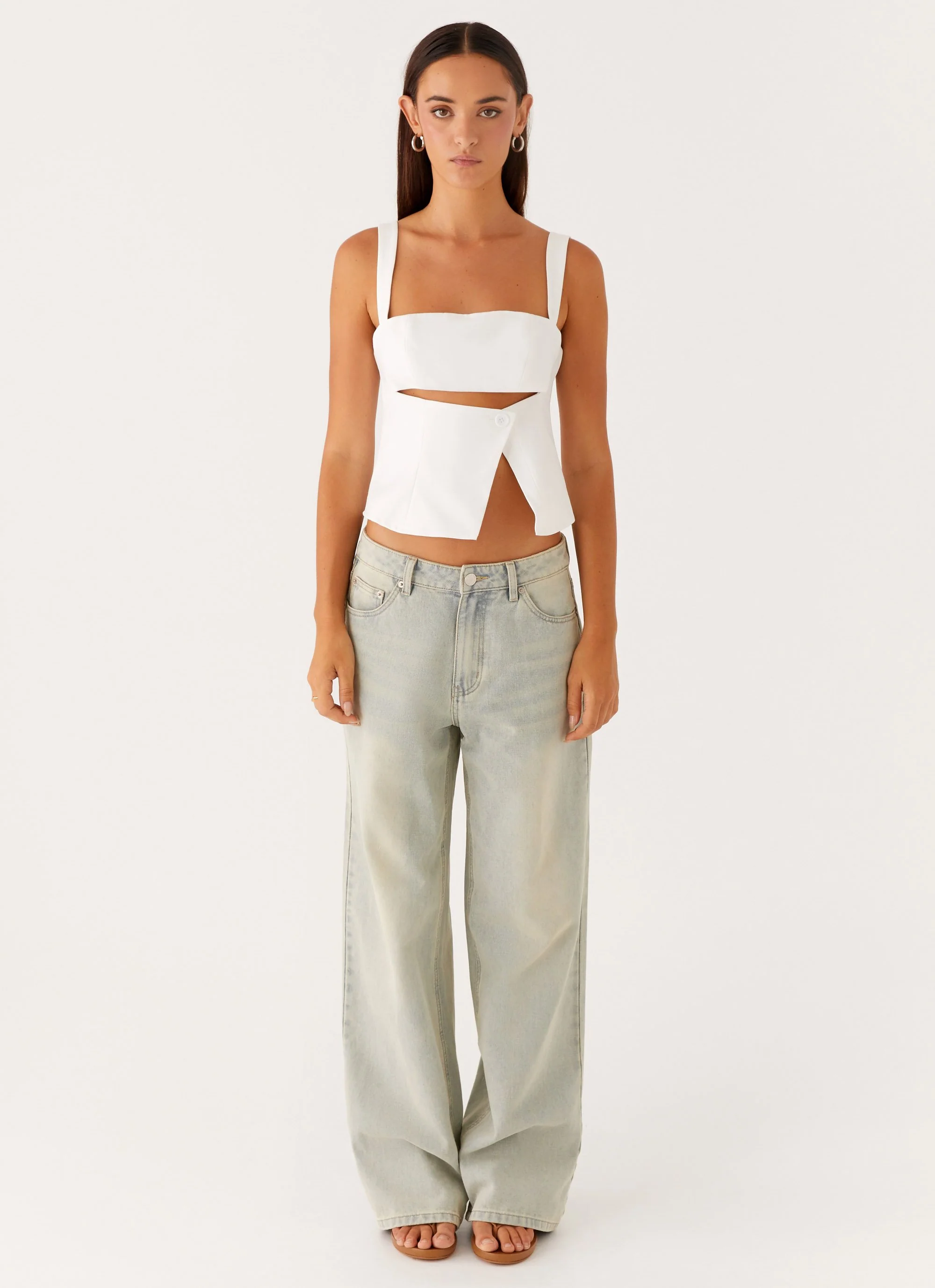 Pia Cut Out Top - White - Image 2